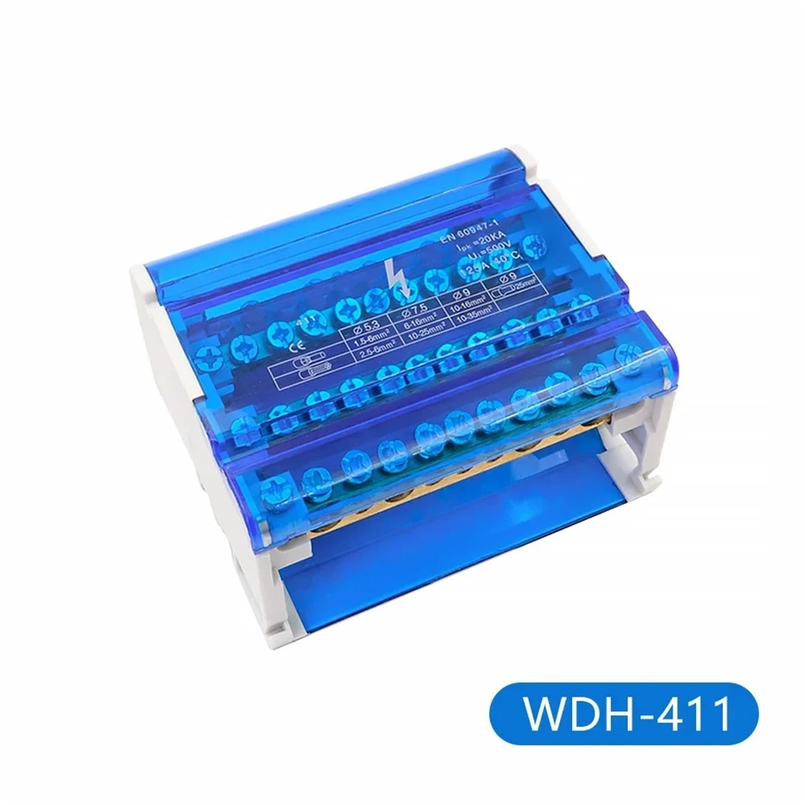 1 stück WDH207/211/215/407/411/415 Din Rail Terminal Block Schraube Junction Modulare Universal Elektrische Strom-verteilung Box(WDH411)