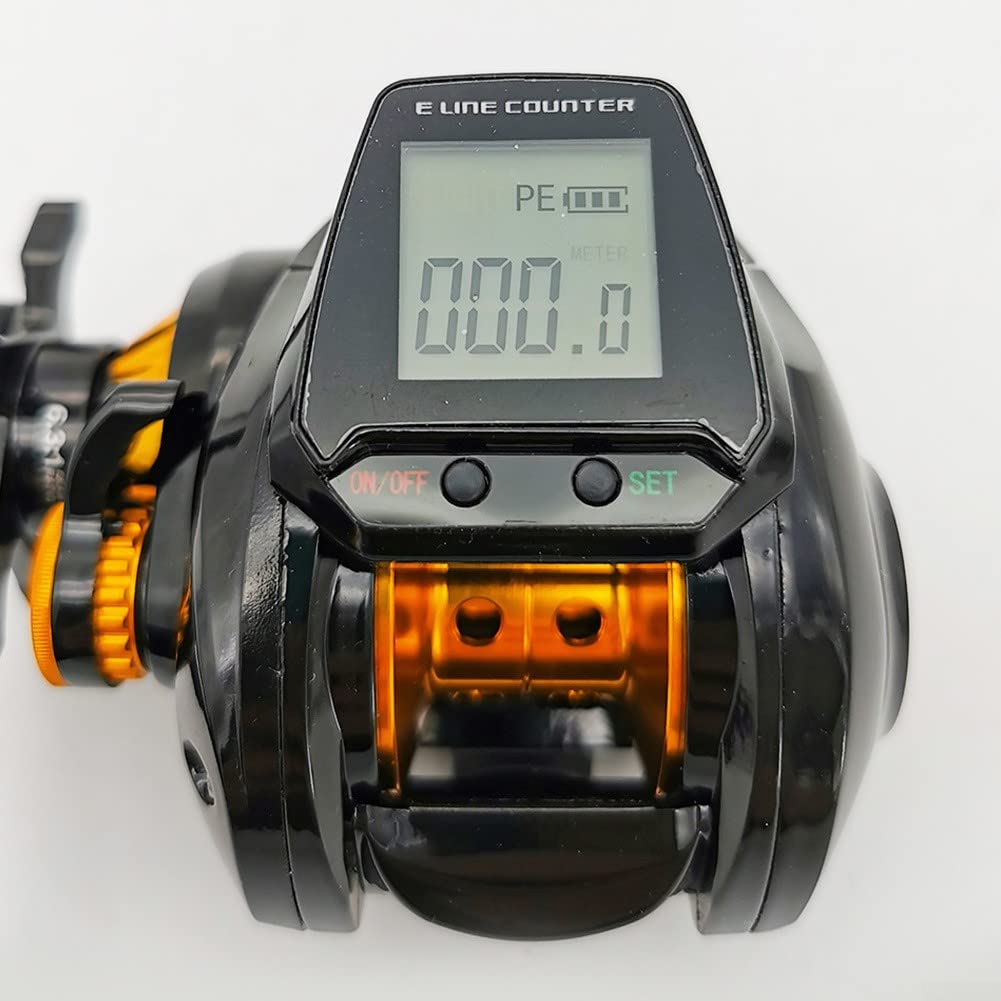 SPORTARC 6.3:1 Digitale Baitcasting Angelrolle mit Linienzähler, 5+1 Edelstahl-Kugellager, Magnetbremse, EVA-Griff, für Rafting und Baitcasting