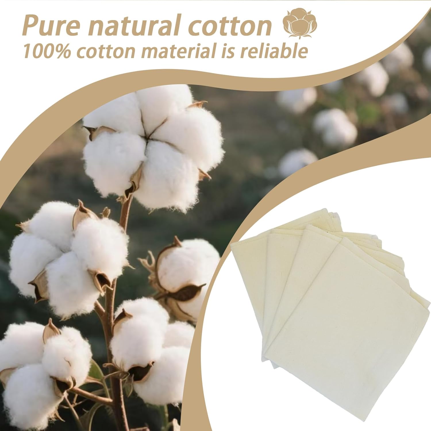 100% Organic Cotton Bread Cloth for Rising - Breathable Tea Towel for Bread Making - Unbleached Baking Towels - Bread Basket Cloth Napkin - 28" (Natural - 4 Pack) - Image 6