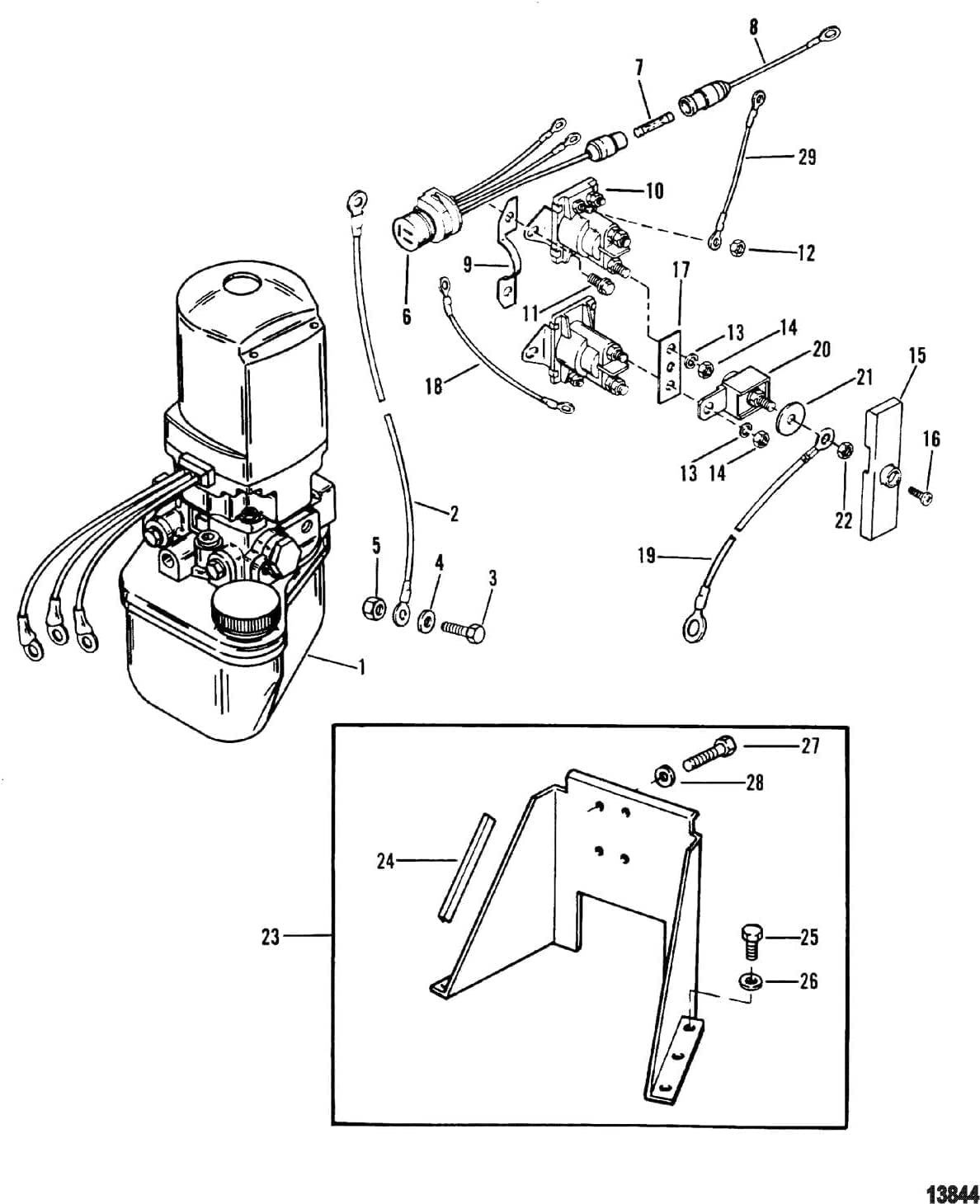 862548A1 Floor Mounted Bracket for MerCruiser Hydraulic Trim and Tilt Pumps Stainless Steel Mounting Bracket 42419A1