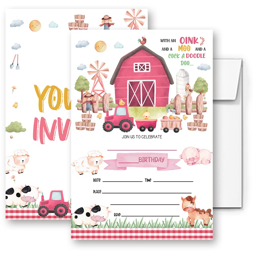 Amazon.com : LoaHak Farm Animals Birthday Party Invitations Card For Kids, Farm Animals Party, Farm Birthday Invitation. (063) : Home & Kitchen amazon-com-loahak-farm-animals-birthday-party-invitations-card-for-kids-farm-animals-party-farm-birthday-invitation-063-home-kitchen