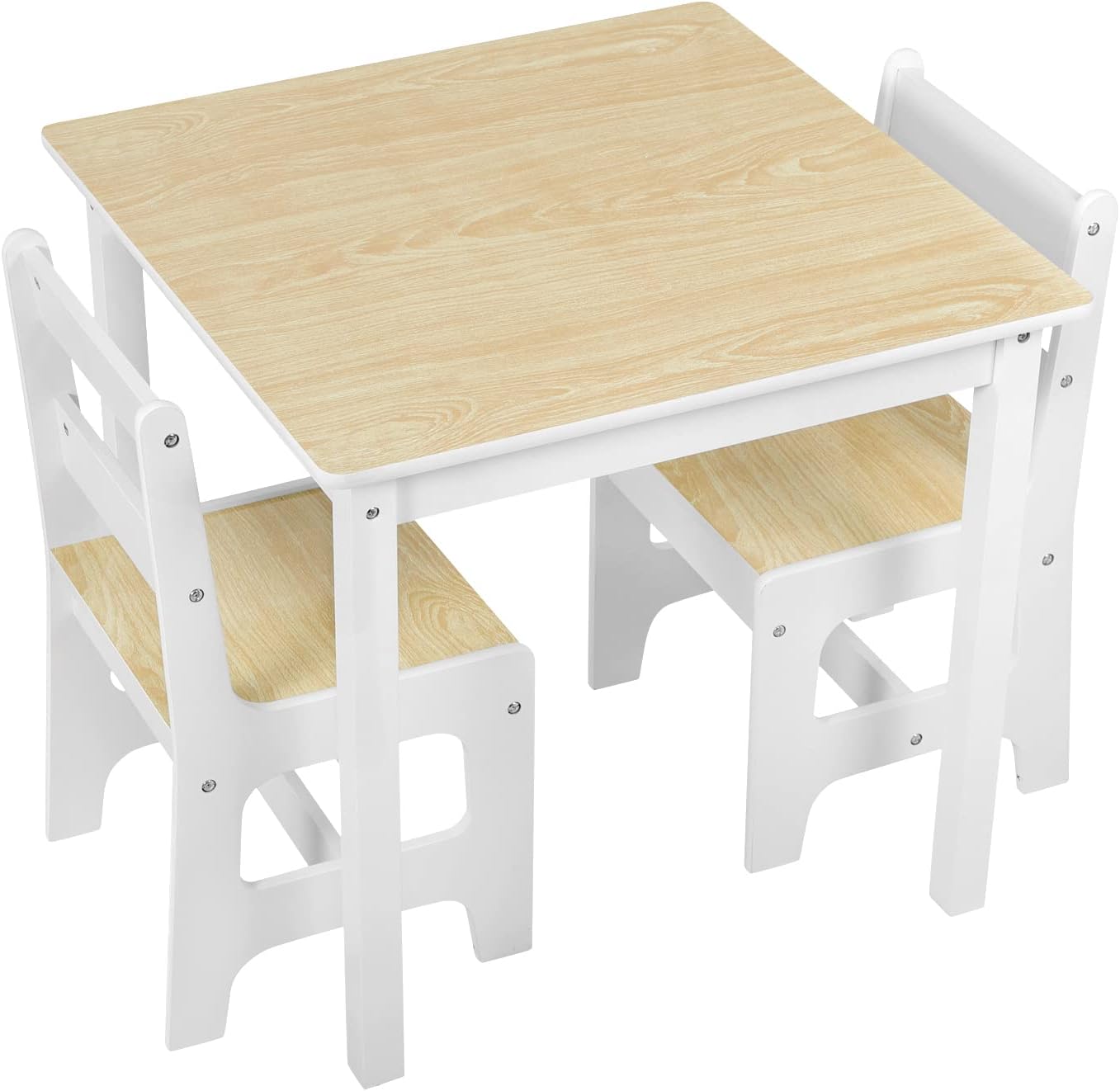 WOLTU Wooden Kids' Children's Table with 2 Chairs Stools and 3 Storage