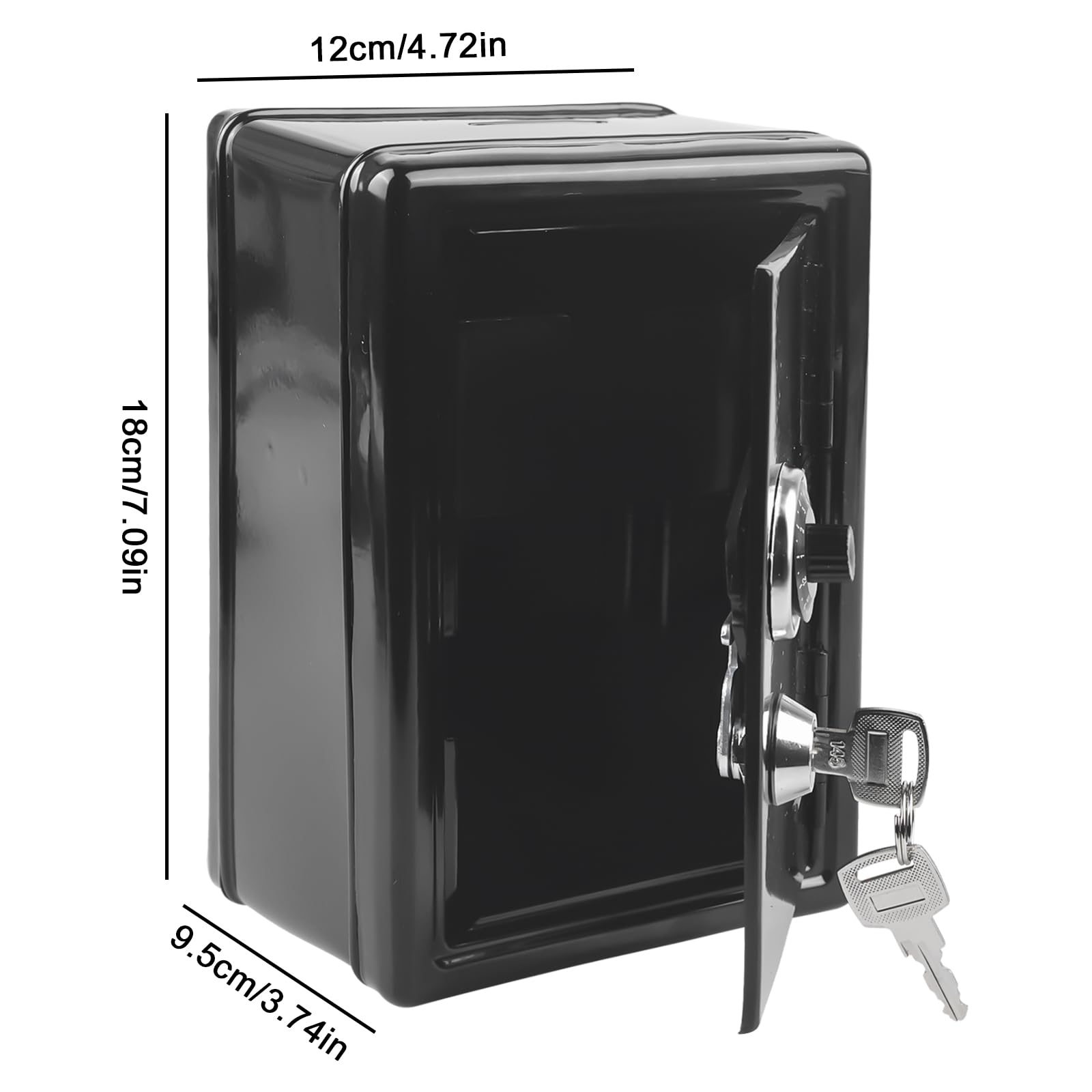 Salvadanaio a forma di salvadanaio, cassaforte con chiave, salvadanaio, sicurezza Metal Money Bank con chiave (18 x 12 x 10 cm)