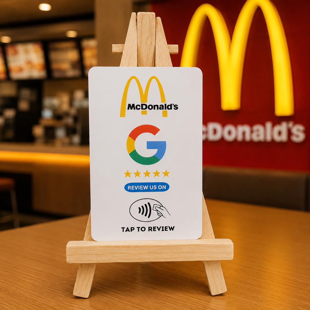 google review nfc card | smart nfc review stand | tap to review card with qr code | digital google review display for business, restaurant, salon, café & shop