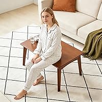 Vista 7 de Mesa de té baja de estilo japonés, mesa de centro de madera con corredor azul y blanco, mesa de piso tradicional