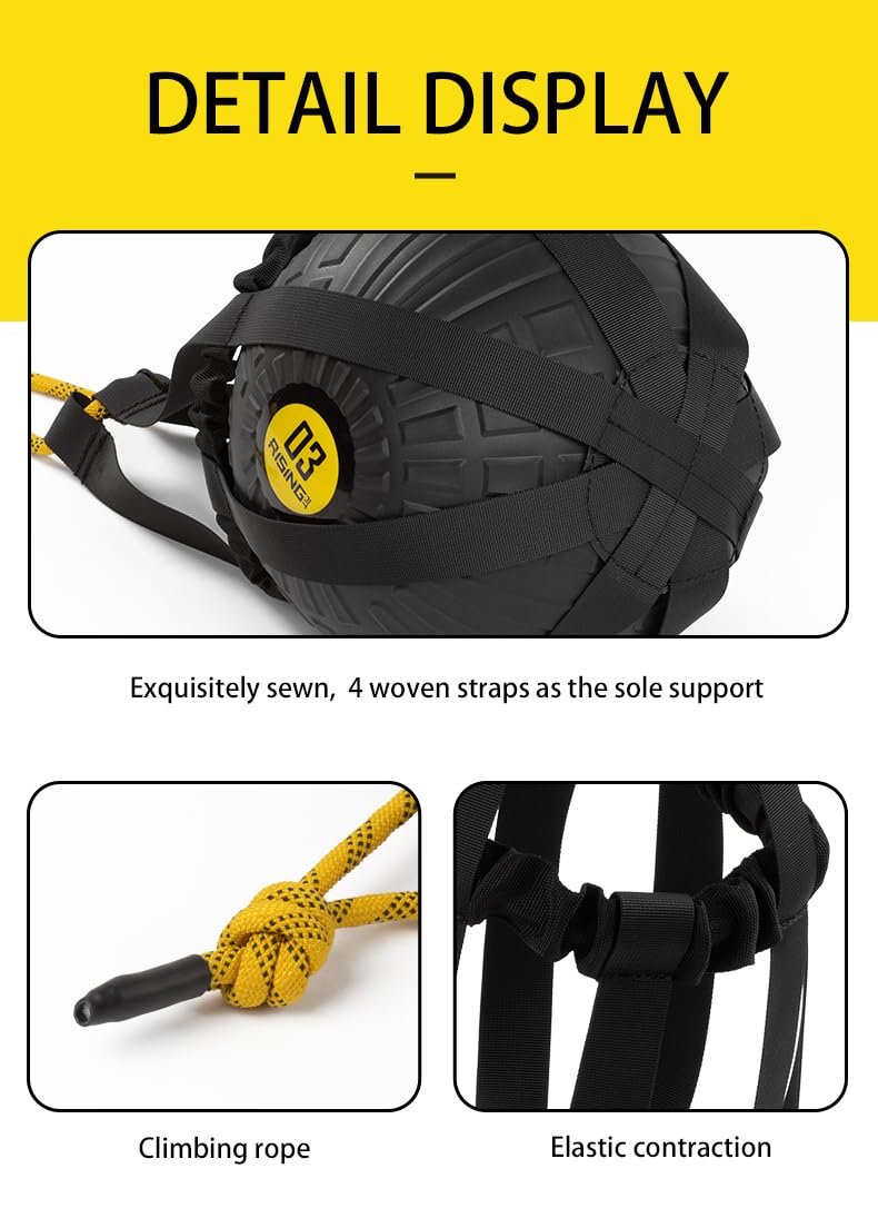 Accessoire Fitness Avec Corde RISINGFIT Sac De Médecine-Ball, Corde De Médecine-Ball, Rotation, Balancement Et Enregistrement, Balancement De Kettlebell équipement Sport Multifonction