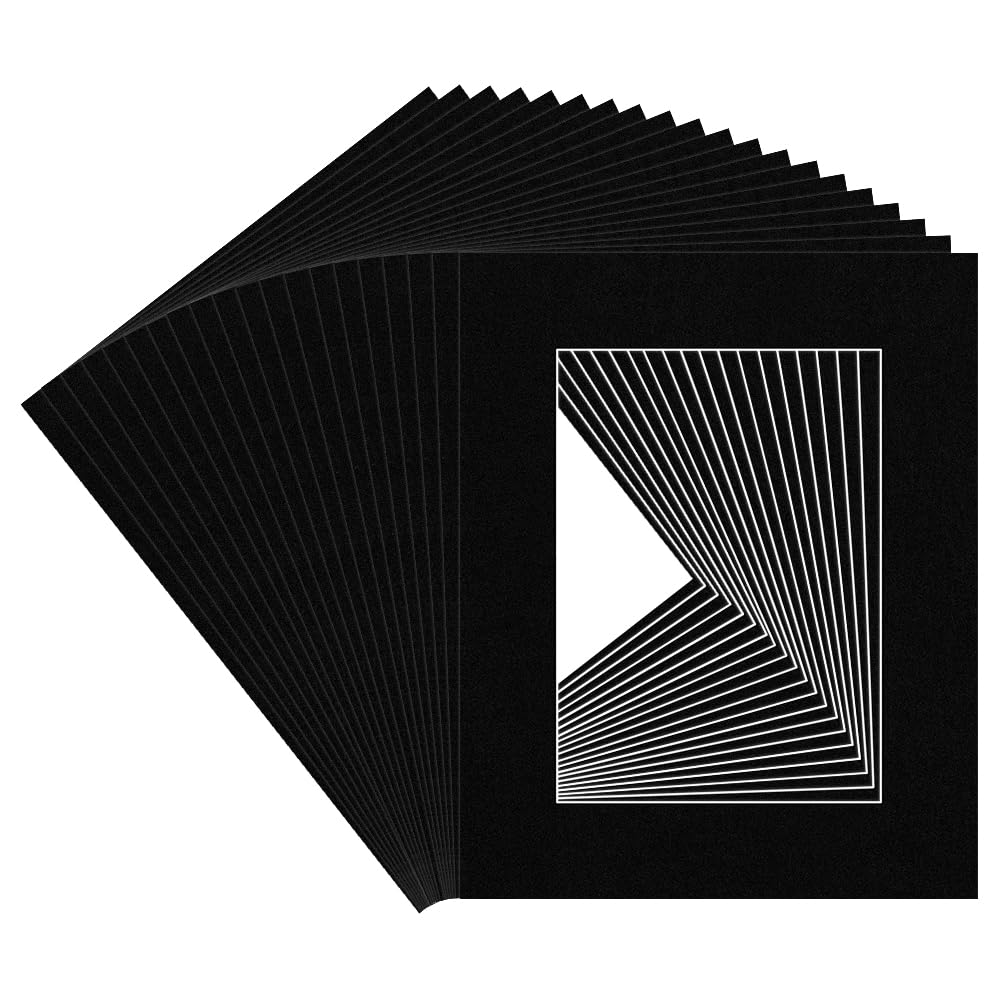 Procut Global Black 10x8" Picture Mounts - Fits 7x5" Photo Size