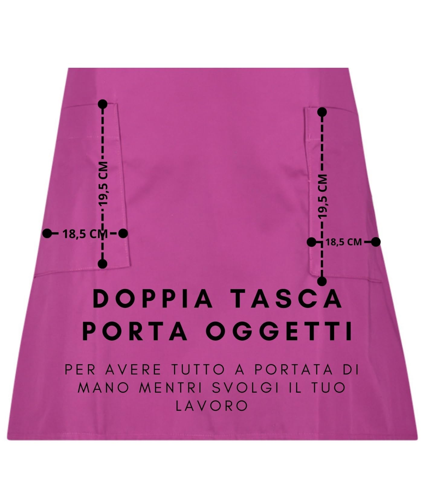 Siry Work Copriabito Donna Scollo a V 2 Tasche Art. Farfalla 35% Cotone 65% Poliestere MADE IN ITALY, Ideale per Estetiste, Parrucchiera, Cameriera, Panetterie, Donne Pulizie