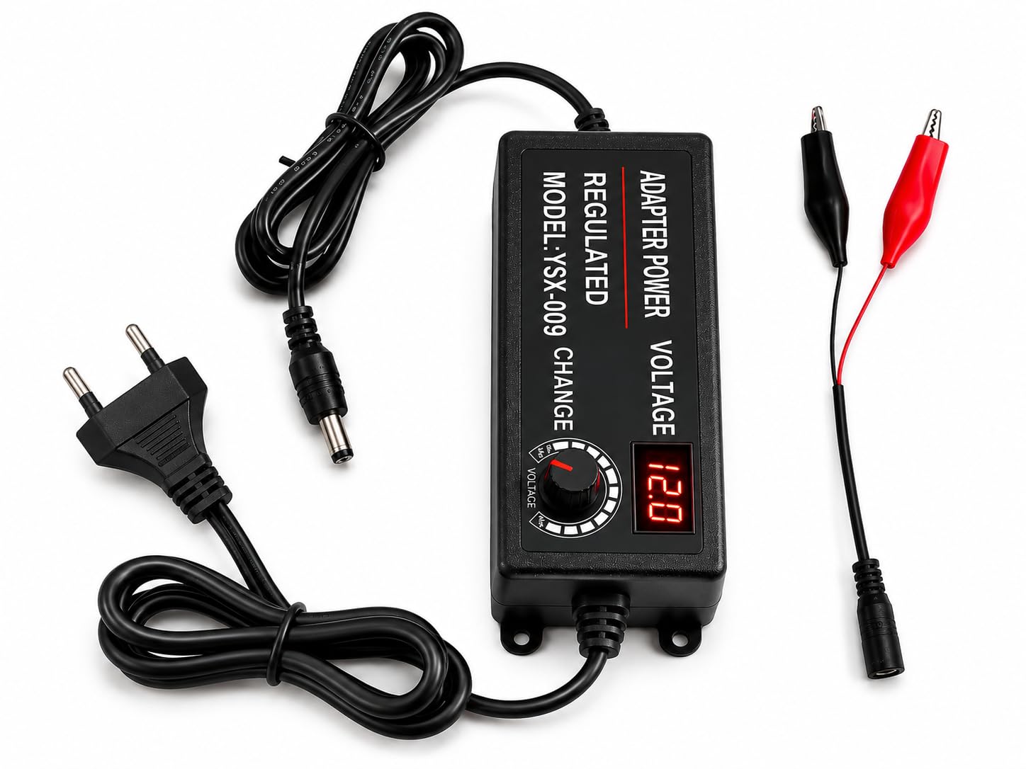 3V-12V Adjustable Voltage Power Adapter Kit with Digital LED Display and Alligator Clip Cable, AC 100-240V to DC Variable Power Supply for Arduino, Electronics Projects & Battery Testing-image-41