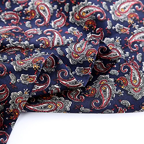 Charmeuse Satin Silk Scarf For Men (Navy With Paisley Pattern) #TOP5