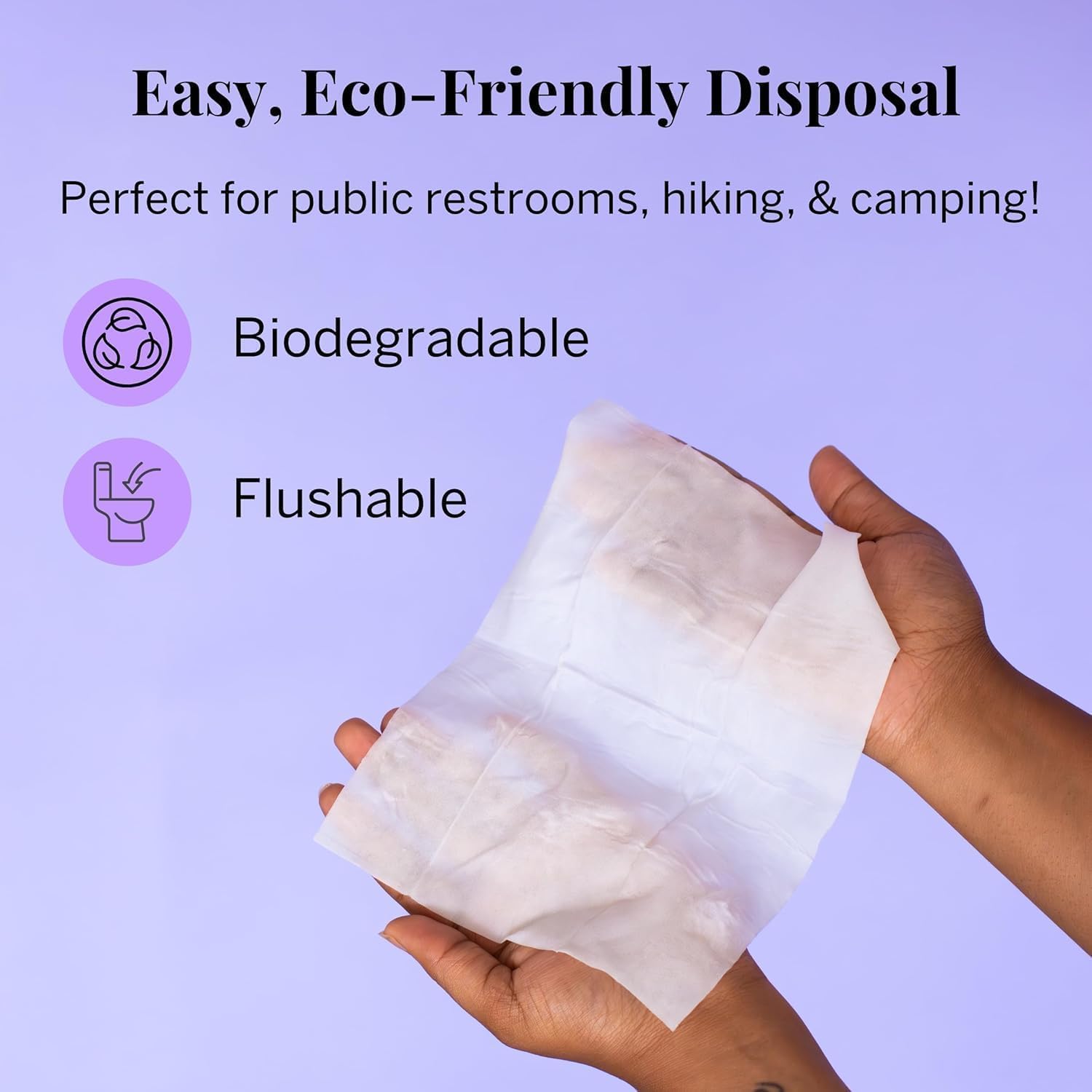 Pixie Feminine Wipes - On The Go Public Bathroom Wipes for Feminine Care - Safe On Period Cups & Menstrual Discs - Biodegradable, Flushable, pH Balanced & Unscented Menstrual Cup Wipes (20 Count)