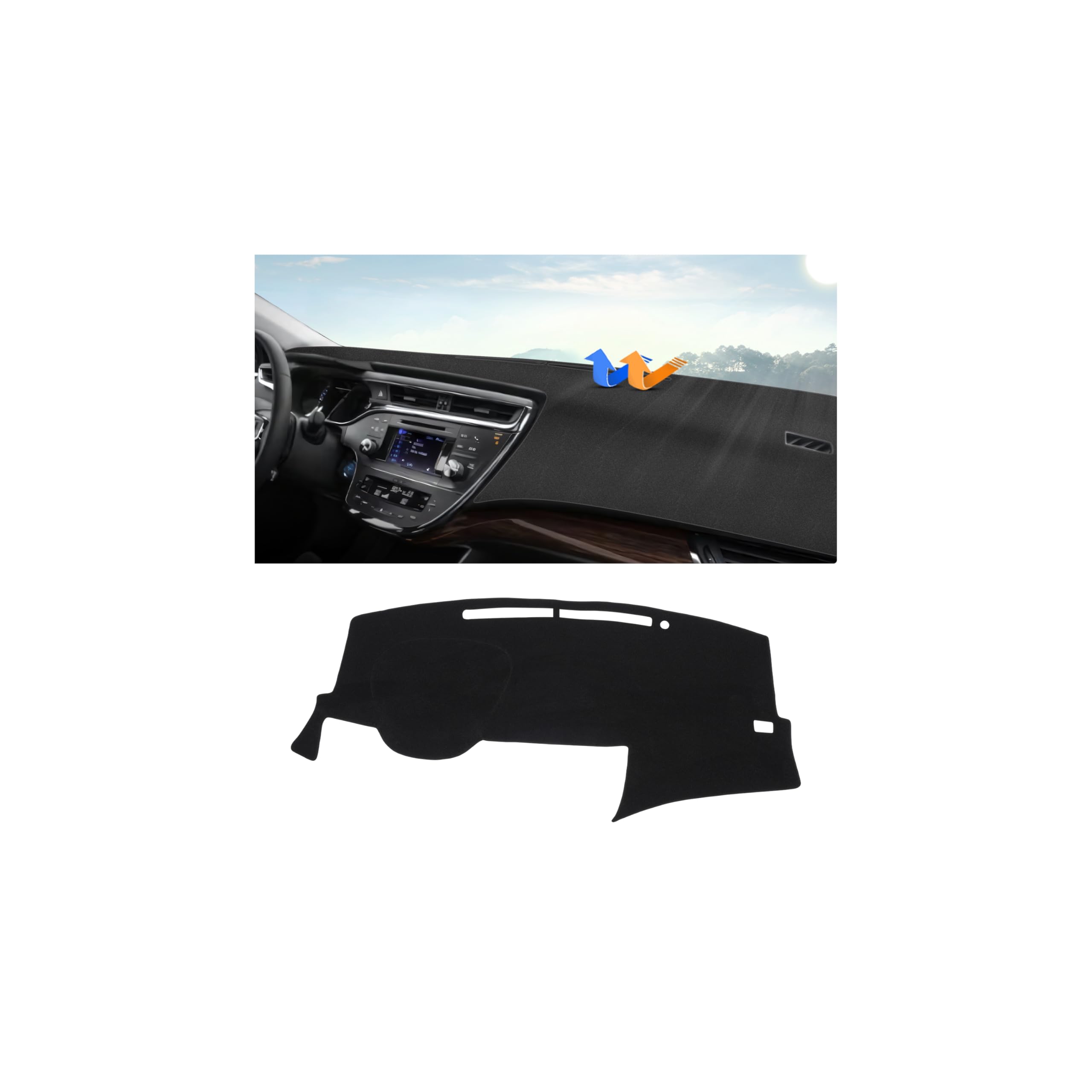 Autorder Dashboard Cover Mat for Toyota Avalon 2013-2018 Accessories Dash Cover Upgrade Flannel Dash Mat Sunshade Glare UV Rays Protector