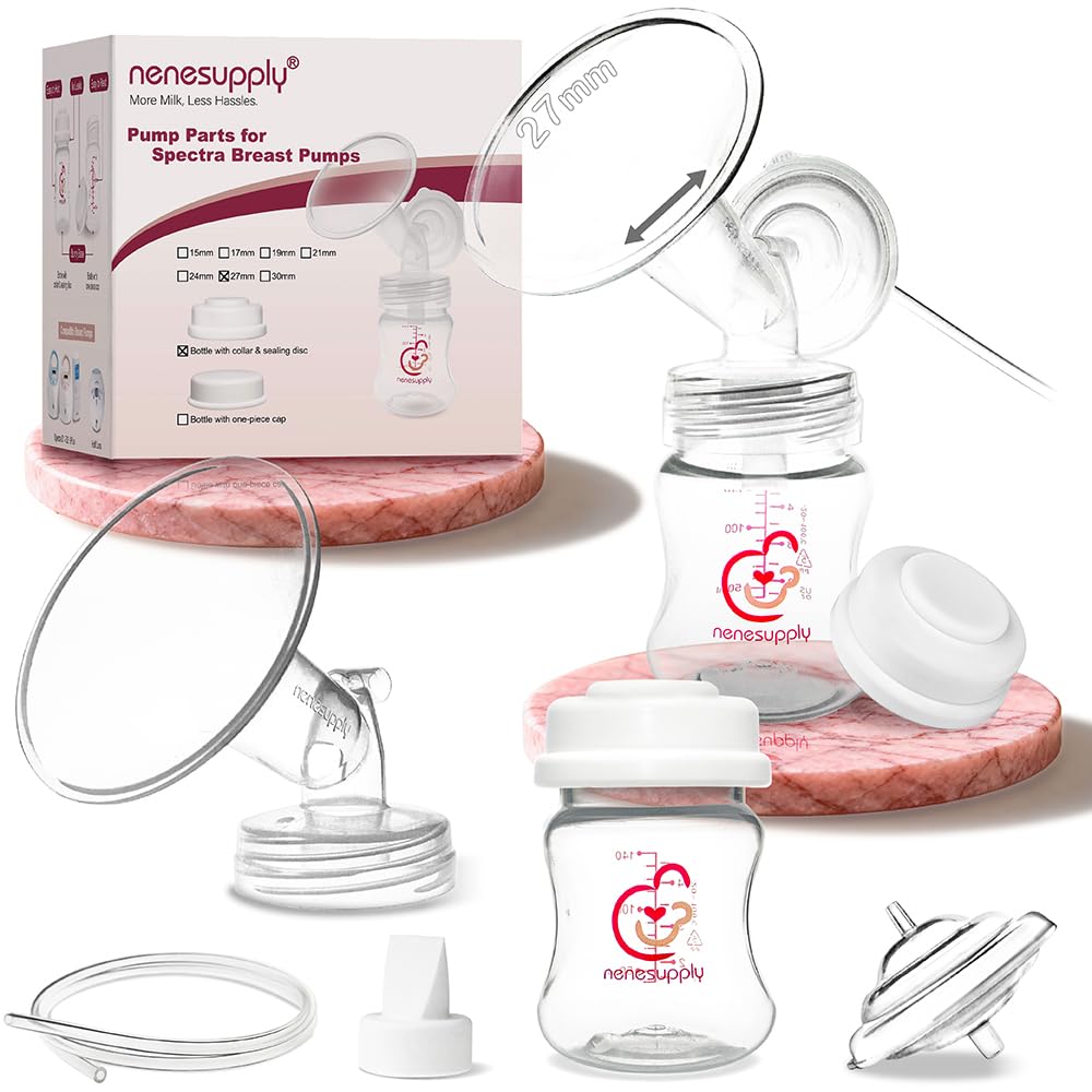 Nenesupply Pump Parts Compatible with Spectra S2 S1 9 Plus Breast Pump to Replace Spectra Pump Parts S2 Accessories Flange 27mm Duckbill Valve Tubing