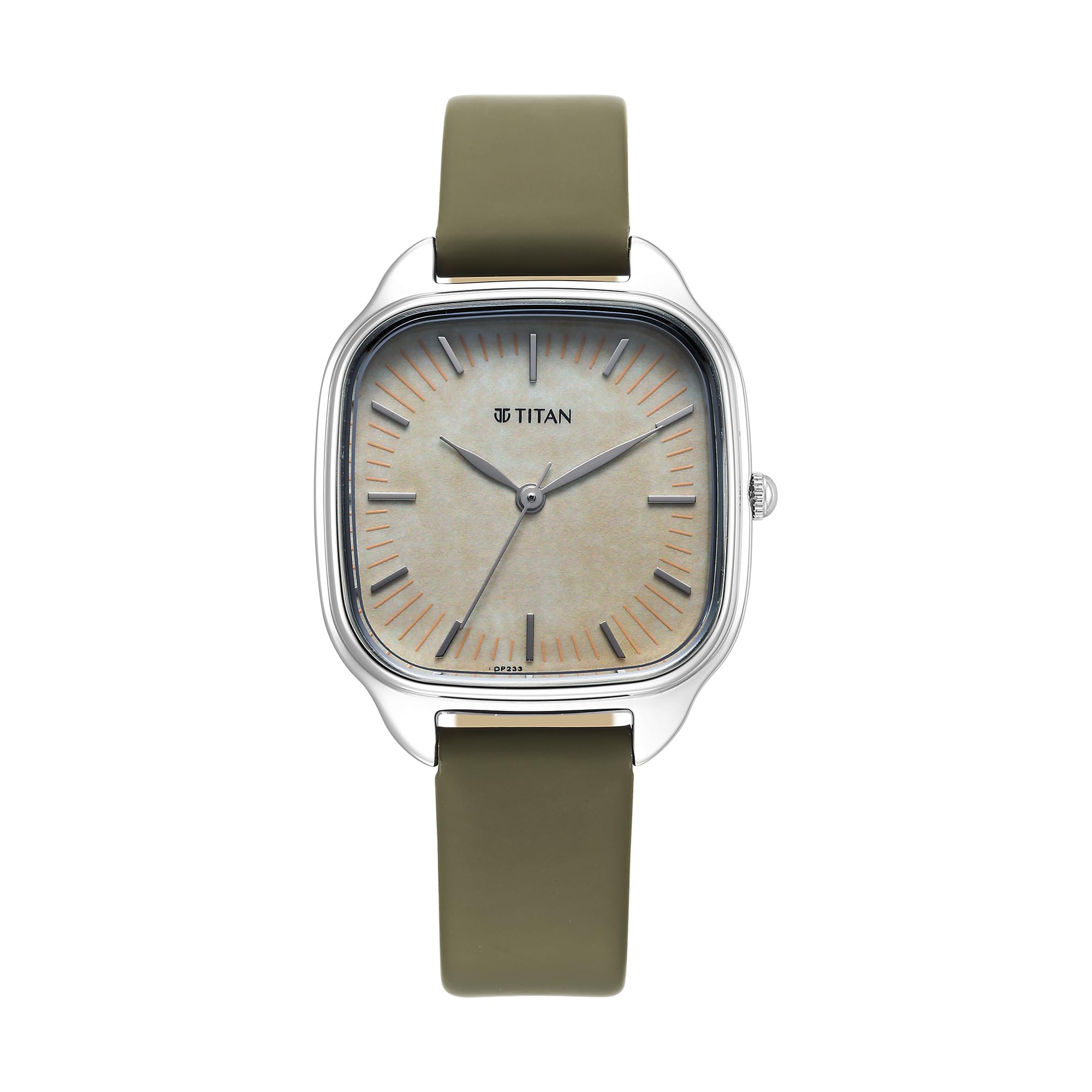Titan Workwear Quartz Analog White Dial Green Leather Strap Watch for Women-2733SL01/NT2733SL01-picture-33