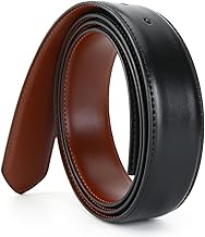 Nelbons Ceinture interchangeable en cuir véritable pour homme - Sans boucle - Pour boucle de ceinture à changer - 2,8 cm/3,0 cm/3,5 cm/largeur
