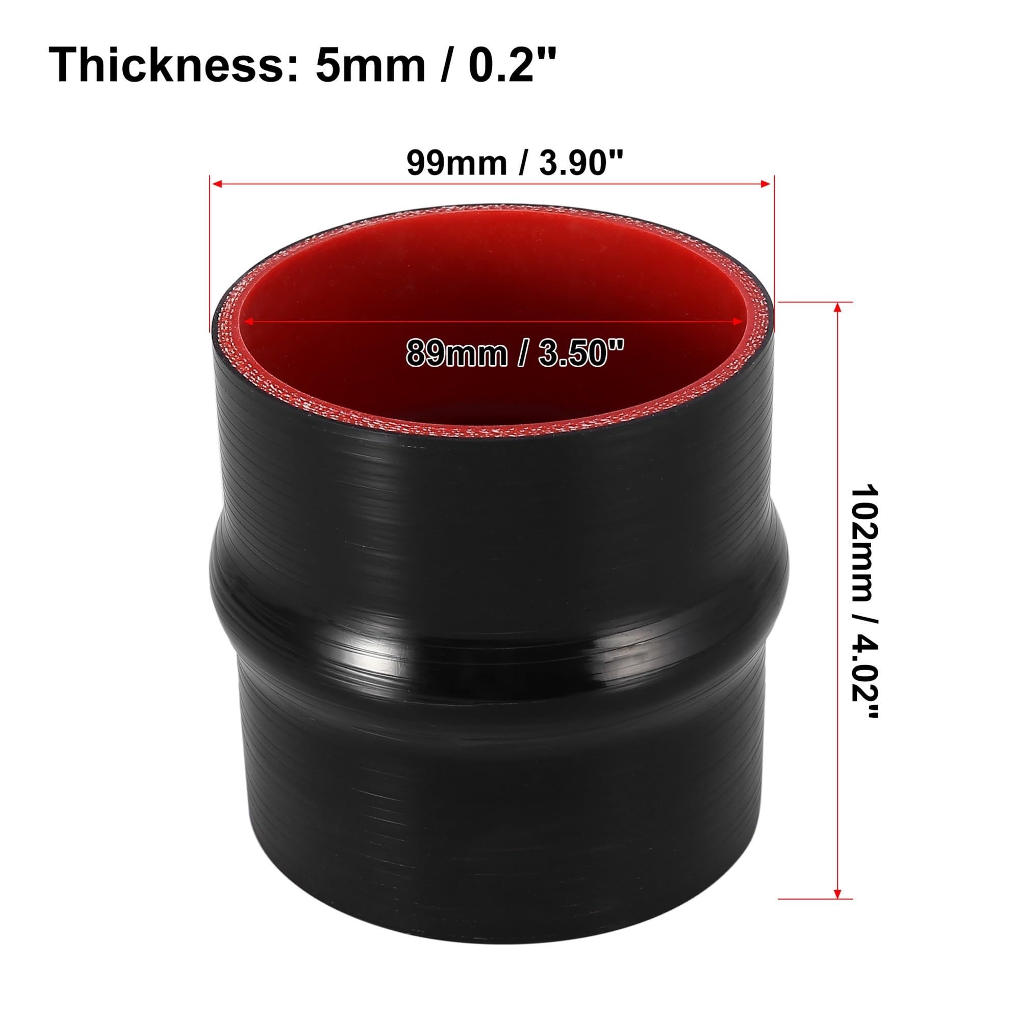 Entrada Aire Coche Manguera Reductora Silicona Recta 51 Mm/63 Mm/76 Mm/89 Mm/102 Mm Diámetro Interior Acoplador Manguera Silicona Tubo Intercooler 102 Mm Longitud(89mm)