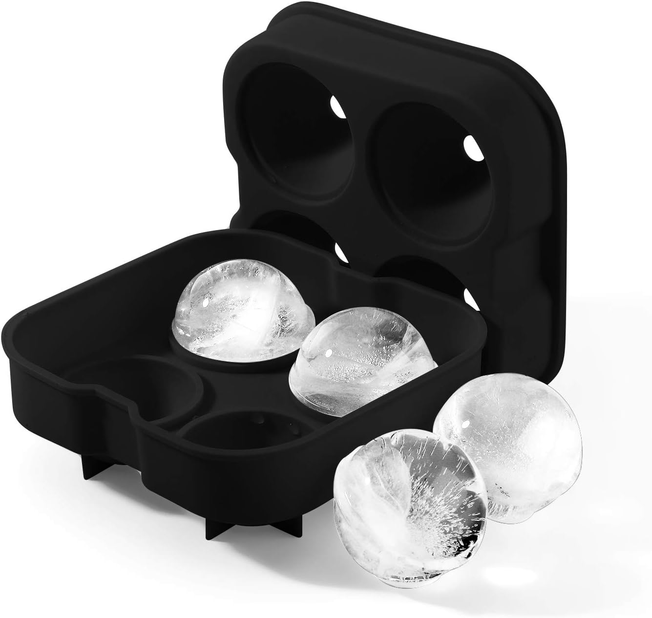 Flexzion Ice Ball Mold Maker, Round Ice Spheres Ice Cube Tray Mold for