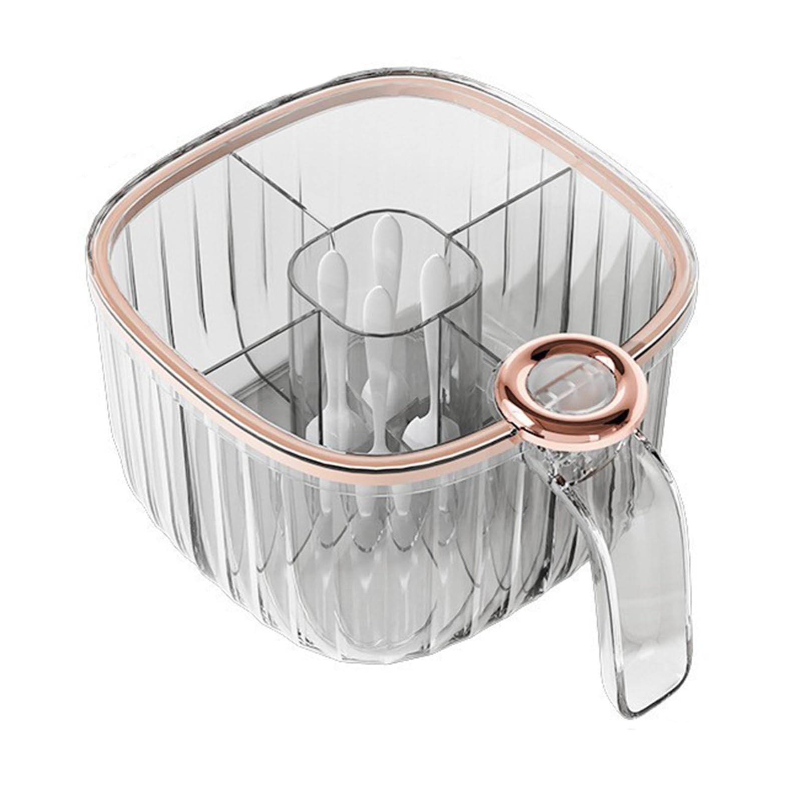 AWSEOY Spice Box Four-in-One, Spice Containers with Handle & Transparent Lid, Seasoning Jars in PP Plastic, with Spoon for Kitchen Sugar Chili Pepper Spices Storage(Clear)