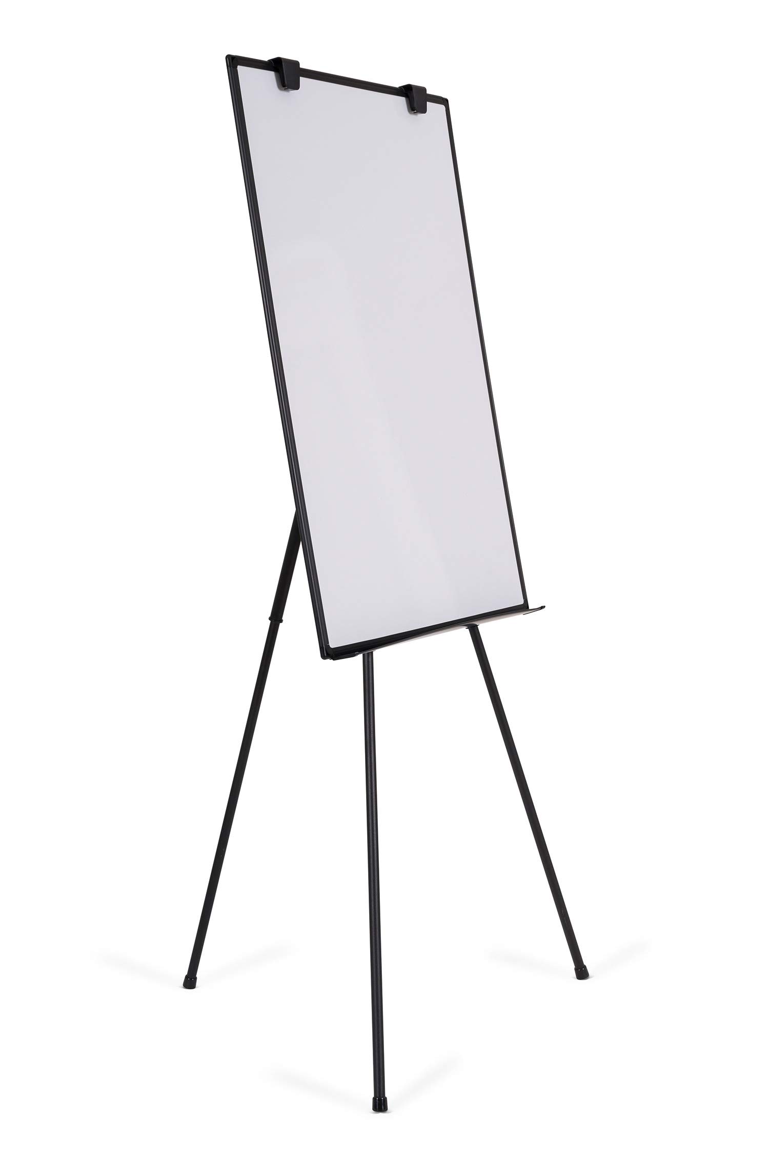 Caballete trípode, superficie lacada magnetica, adecuado para rota folios marco en aluminio lacado en negro, ajustable en altura, 70 x 100 x 180 cm