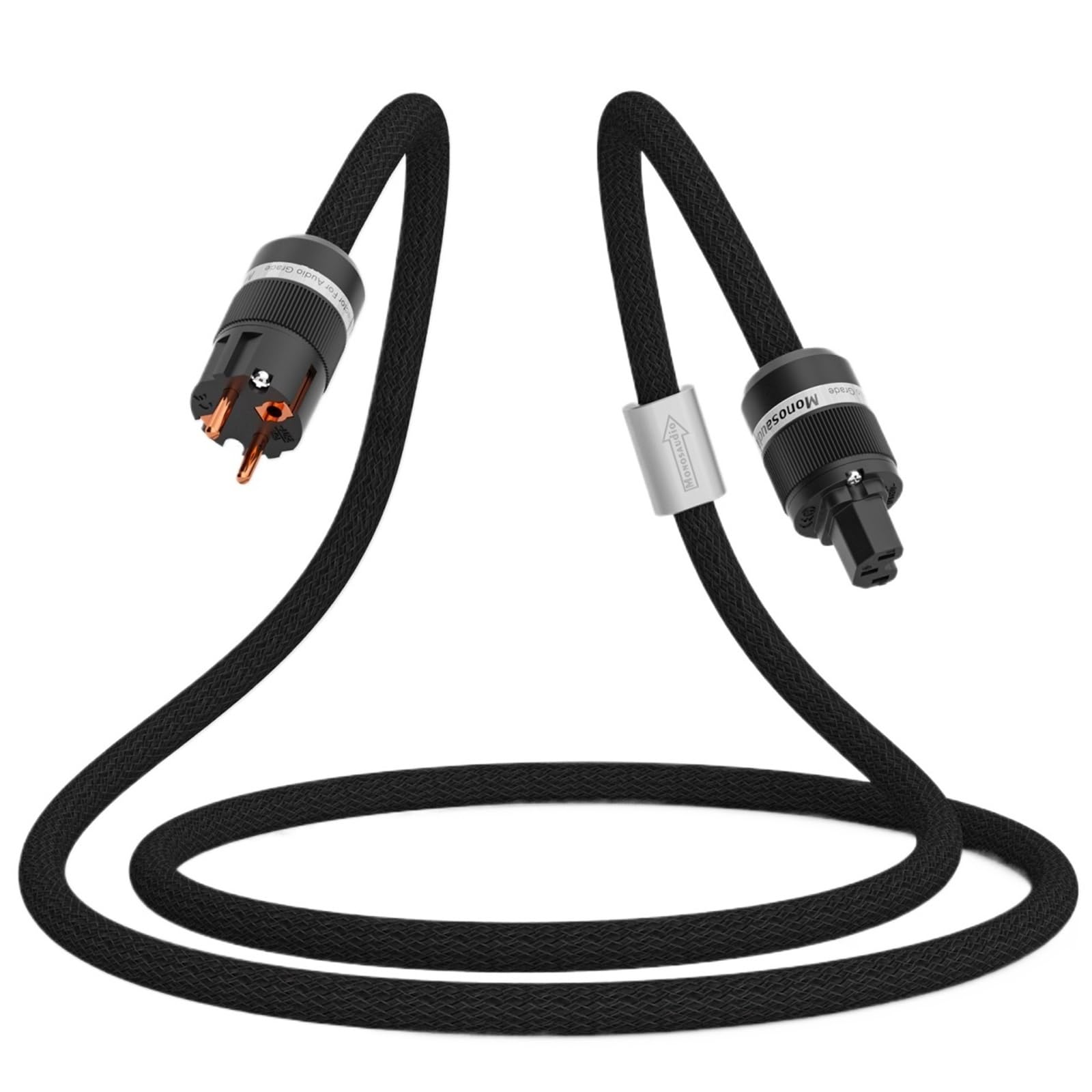 Cable de alimentación CA Schuko P903, Cable de alimentación CA for audiófilos con Conector IEC de Cobre Puro, Cable de alimentación HiFi.(1m)