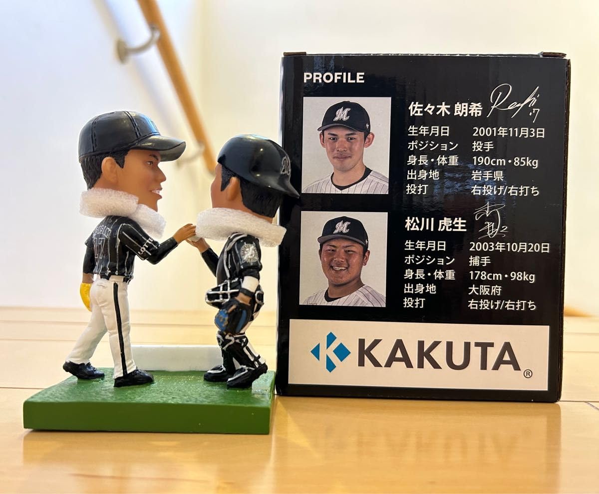 【期間限定出品】佐々木朗希投手 松川虎生選手　ボブルヘッド 2点セット Amazon.co.jp: 佐々木朗希 松川虎生 完全試合記念 ボブルヘッド KAKUTA