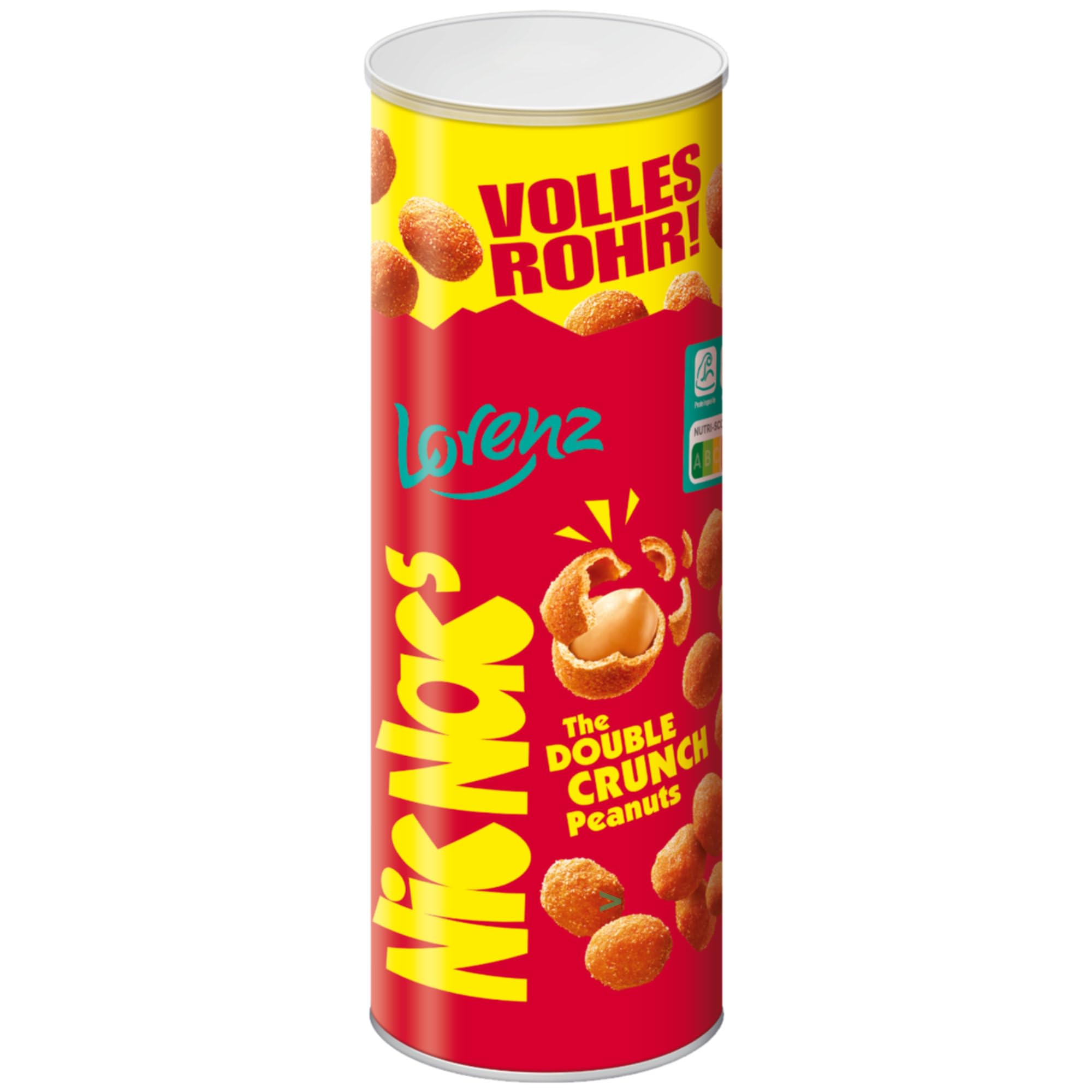 usy Bundle für Lorenz NicNacs Volles Rohr Erdnüsse in knuspriger Teighülle double Crunch 6er Pack (6x333g Dose) + usy Block