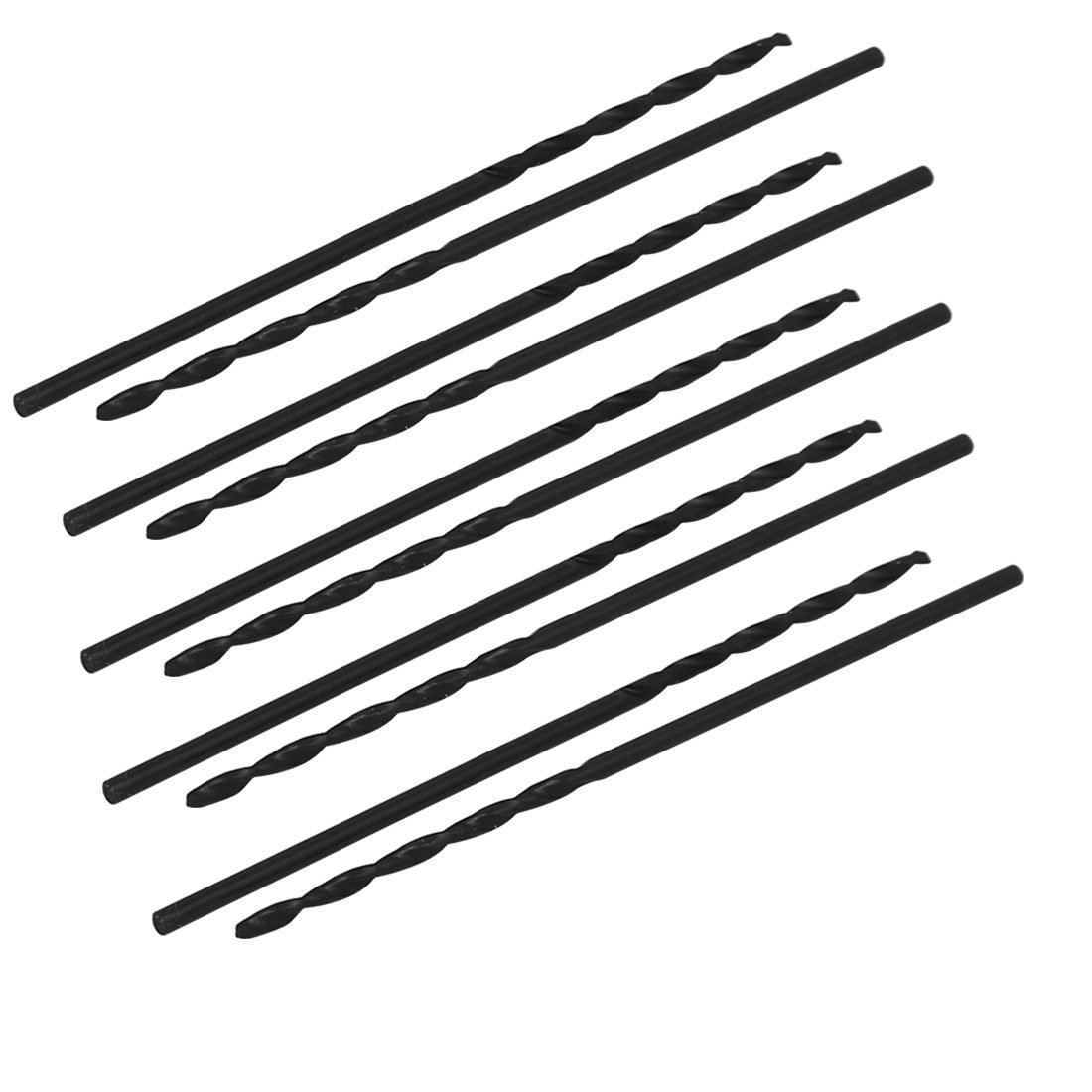 Aexit 1mm Dia Tool holder 40mm Long HSS Spiral Flute Straight drill hole Twist Drill Bit Black 10pcs Model:54as227qo188