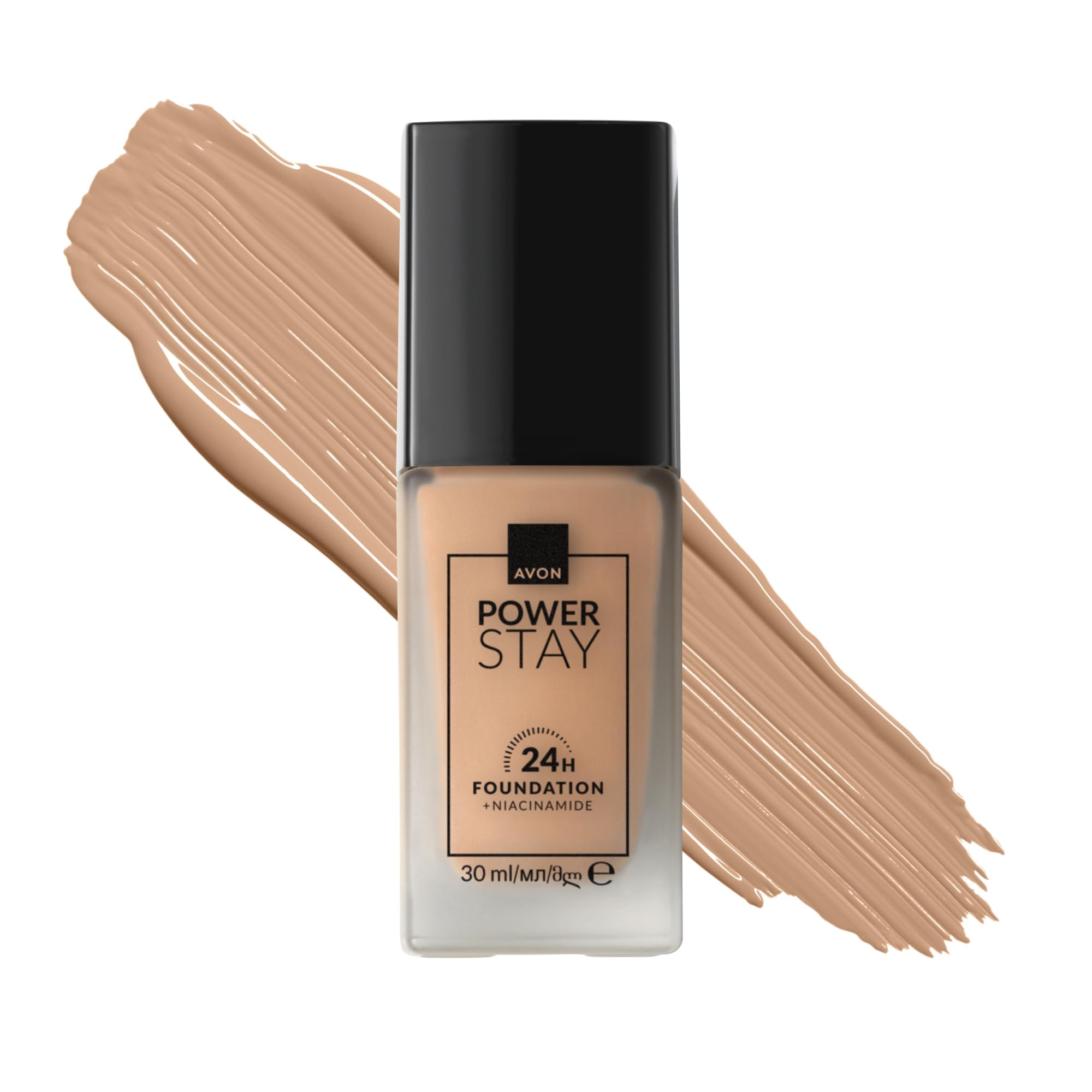 Avon Power Stay 24 Hour Longwear Foundation SPF10, Shell 235P, Colour Lock Technology, Breathable, Natural-Looking Formula, 35 Shades, Cruelty Free