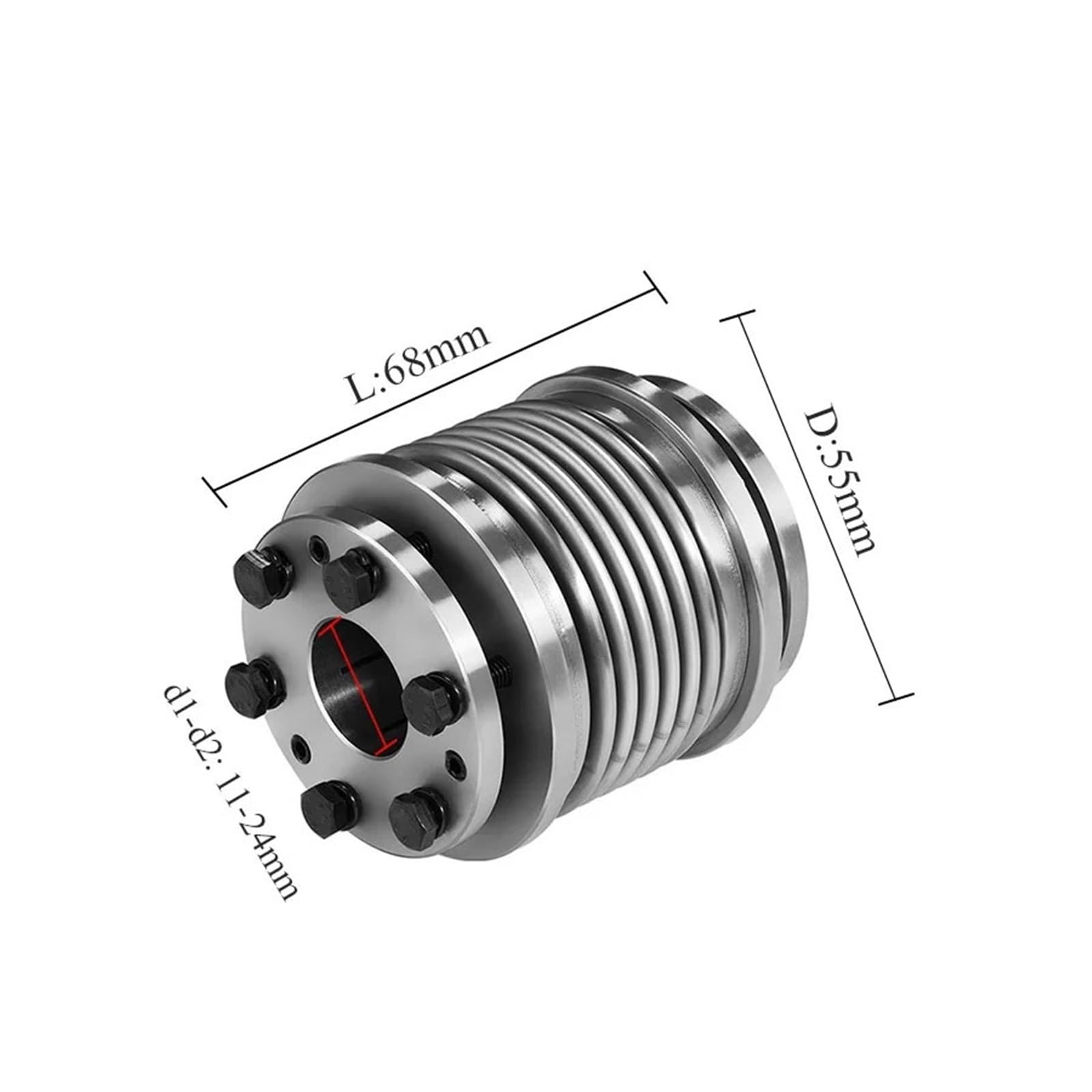 Giunto a manicotto di espansione a soffietto CRZ da 1 pezzo con elasticità e gioco zero in acciaio inossidabile CRZ-55X68(CRZ-55X68-15x19)