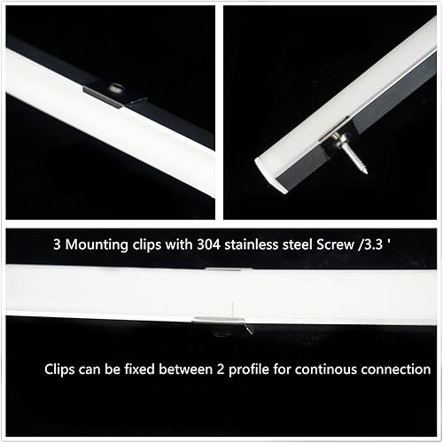 Miniatura 3 de Paquete de 10 tiras LED en forma de V de 3.3 pies, sistema difusor de canal de aluminio, cubierta lechosa extruida con conector de esquina y kit de