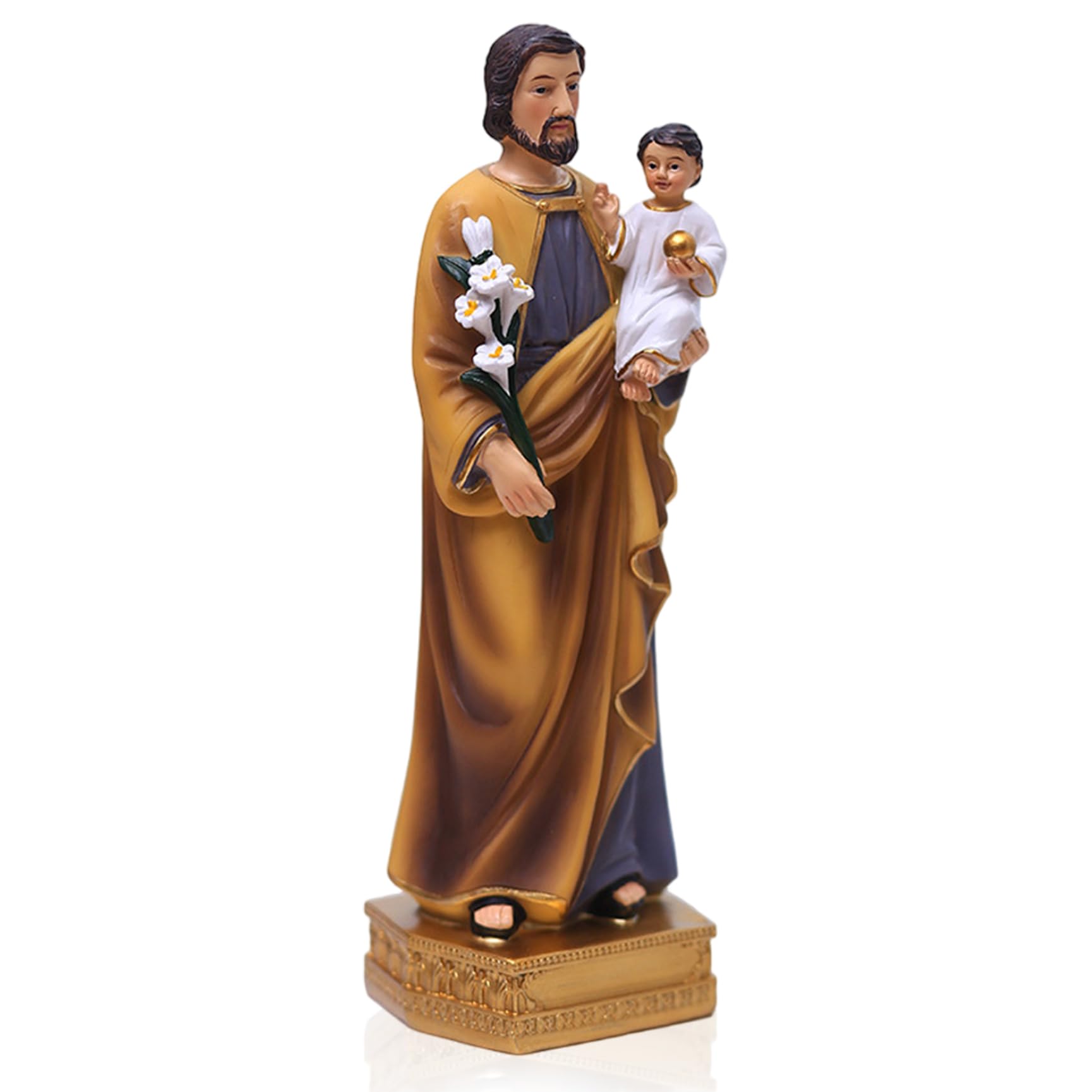 Takingup St Joseph Statue, 8 Inch Religious with Child, Long Lasting Fathers Day for Indoor, Home Decor Catholic Statues