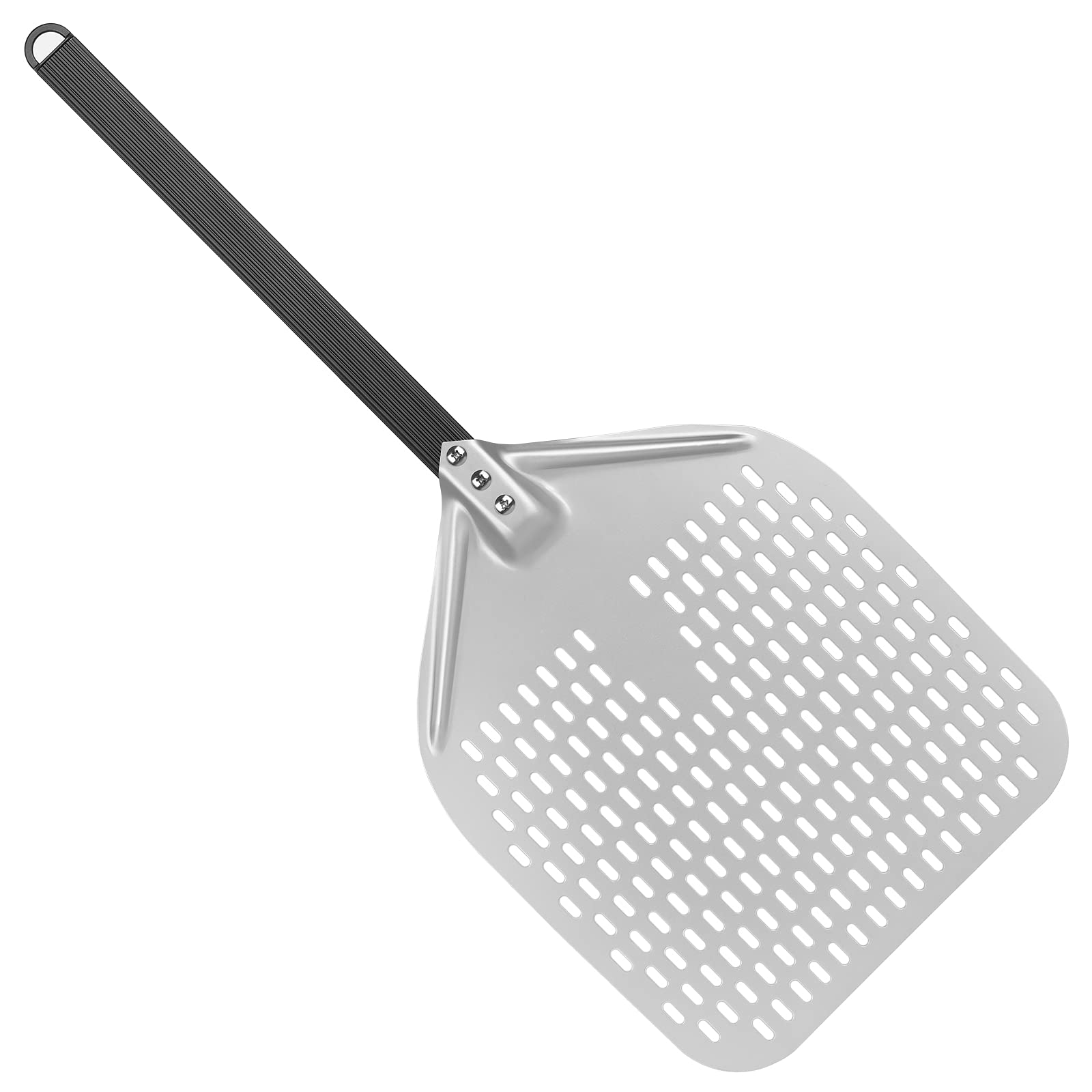 Pala perforata per pizza 12 pollici, pala per pizza anodizzata dura, rettangolare, professionale, con manico anti-scottatura, per pietra e pane