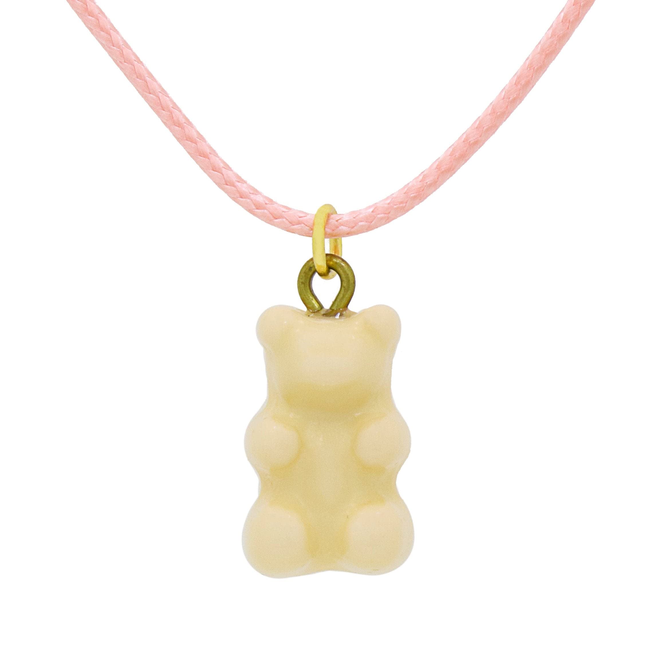 Lola Gummy Bear Cord Necklace Light Pink/Nude/Gold Plated One Size Pink