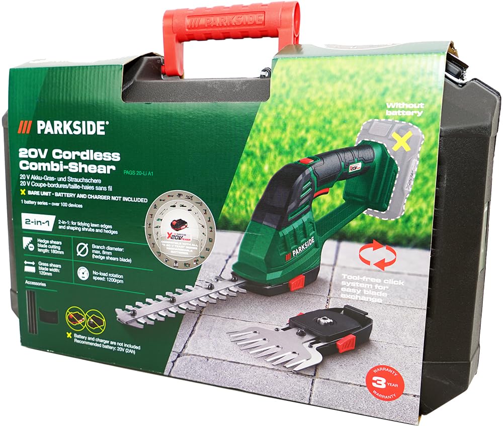 HEADNMORE® Bundle - Parkside® 20V 2in1 Akku Strauchschere PAGS 20 +Schlüsselanhänger (inkl. 1x2Ah Akku)