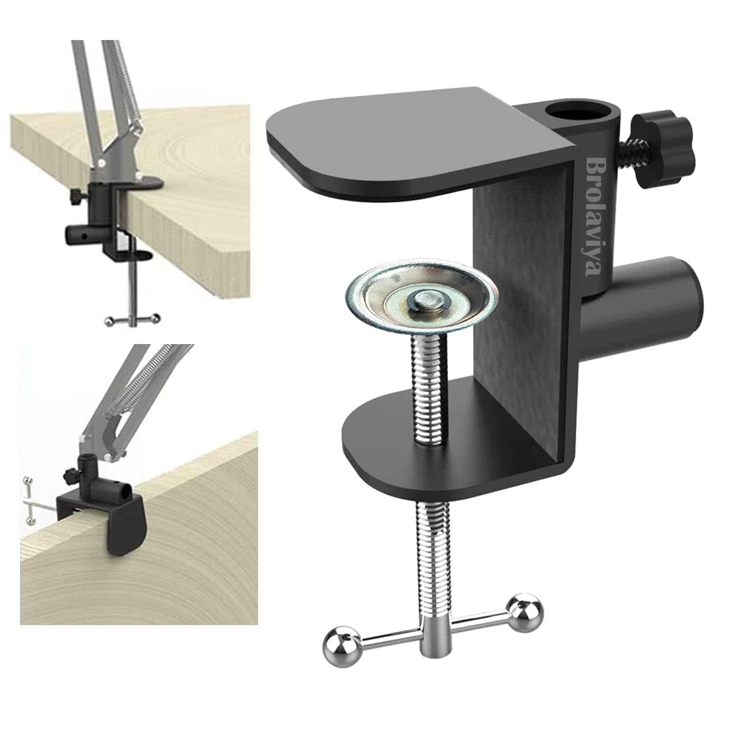 BROLAVIYA Large Desk Base Clamp Mount for Microphone Boom Scissor Arm, Table C Clip for Articulating arm Stand, or Mic Stand Fits Up to 2.36 inch 6cm Thickness (B08RDDCJKF) Amazon Price History, Amazon Price Tracker