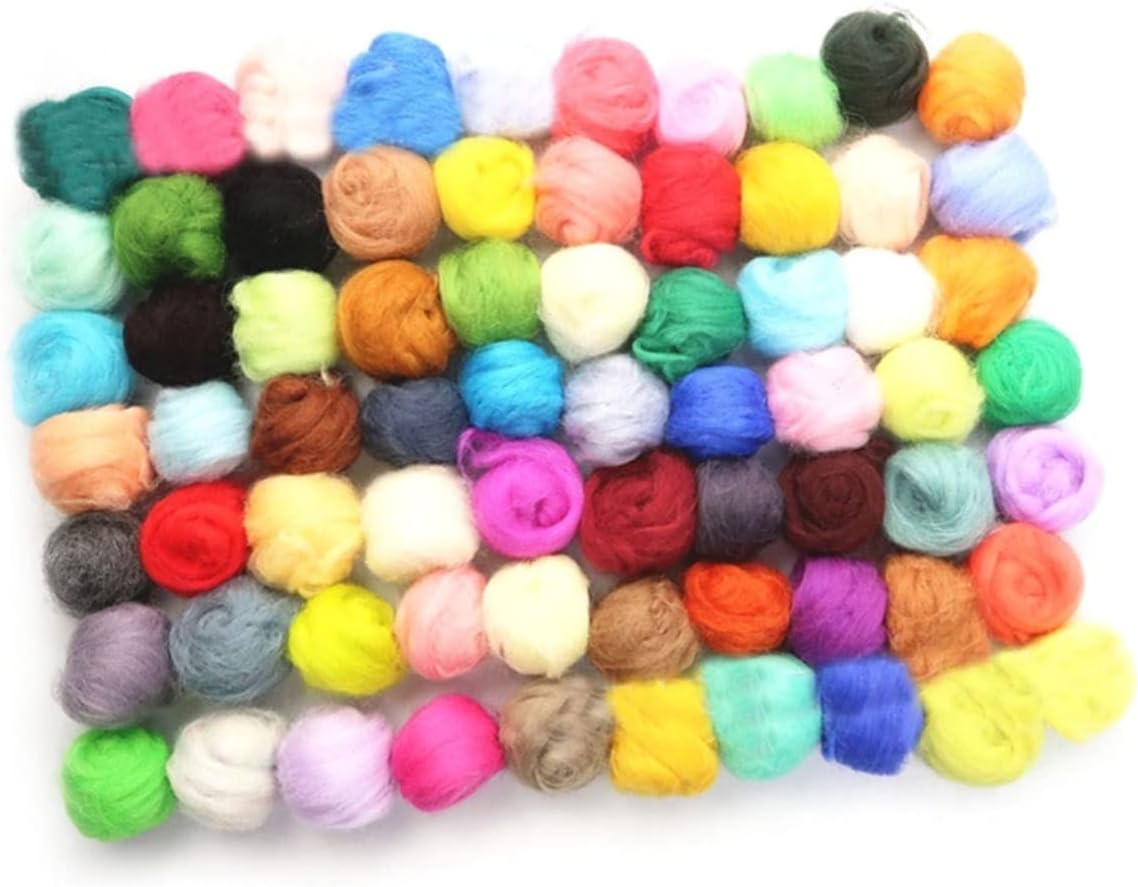 TOPPERFUN 10g Colors Merino Felting Wool Tops Each Soft and Wool for Needle and Wet Felting Crafts for Creative Projects and Holiday Decorations