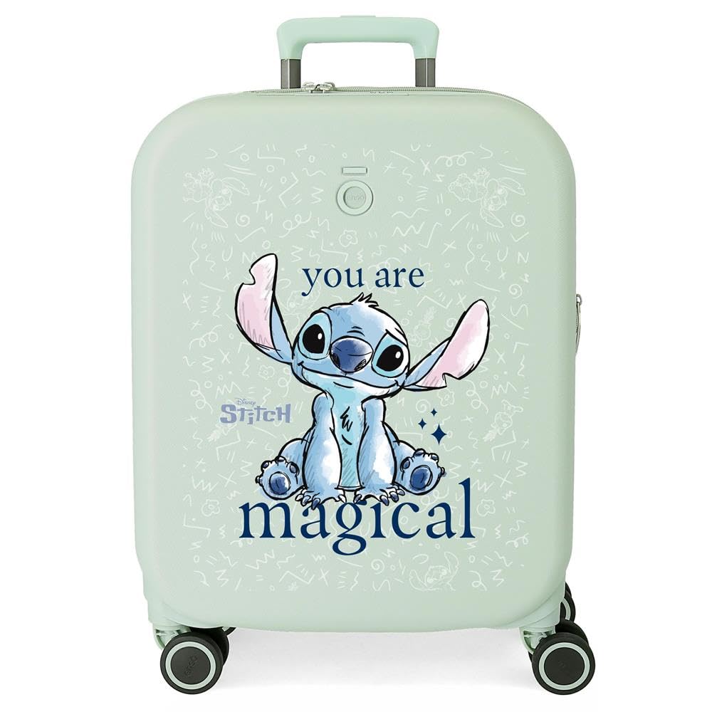 Joumma Disney You Are Magical Valigia da cabina verde, 40 x 55 x 20 cm, rigida 2,74 kg, chiusura TSA integrata in ABS 2,74 kg 37 L estensibile bagaglio a mano