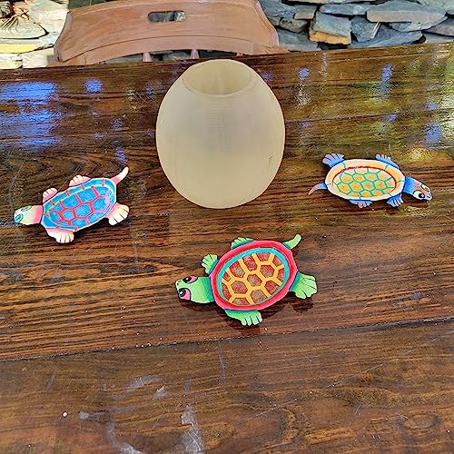 Image of Ashtray Turtle 6 x 4.25 x1 /2 inch Red Green Imported Haiti Crafts Hand Made Jewelry Holder