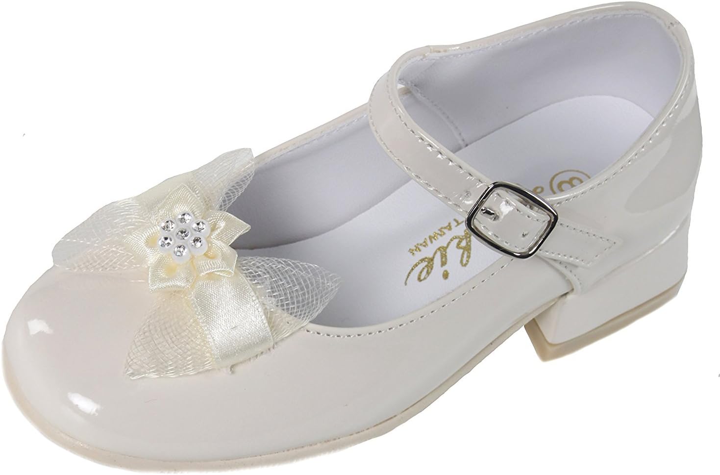 Ivory Patent Leather Flower Girl Mary Jane Shoes