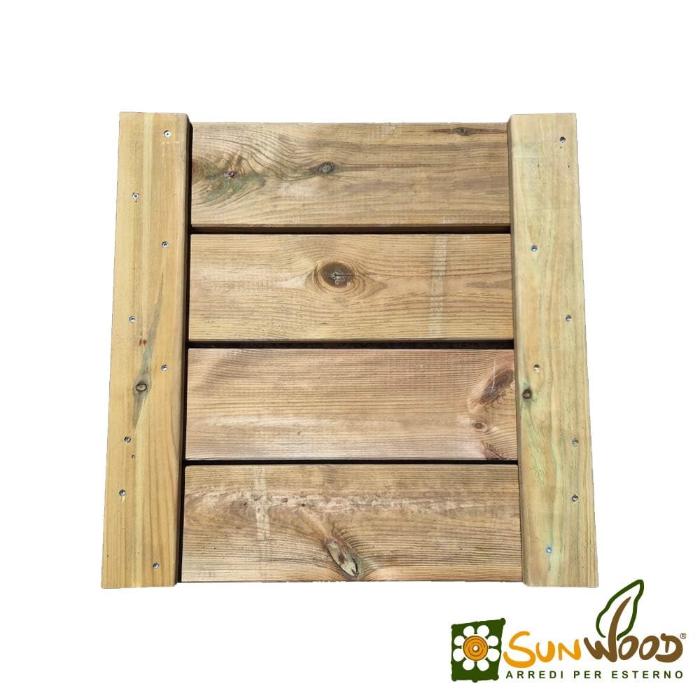 Plateau de douche antidérapant en bois de pin pour salle de bain, 60 x 60 cm, épaisseur 4,5 cm