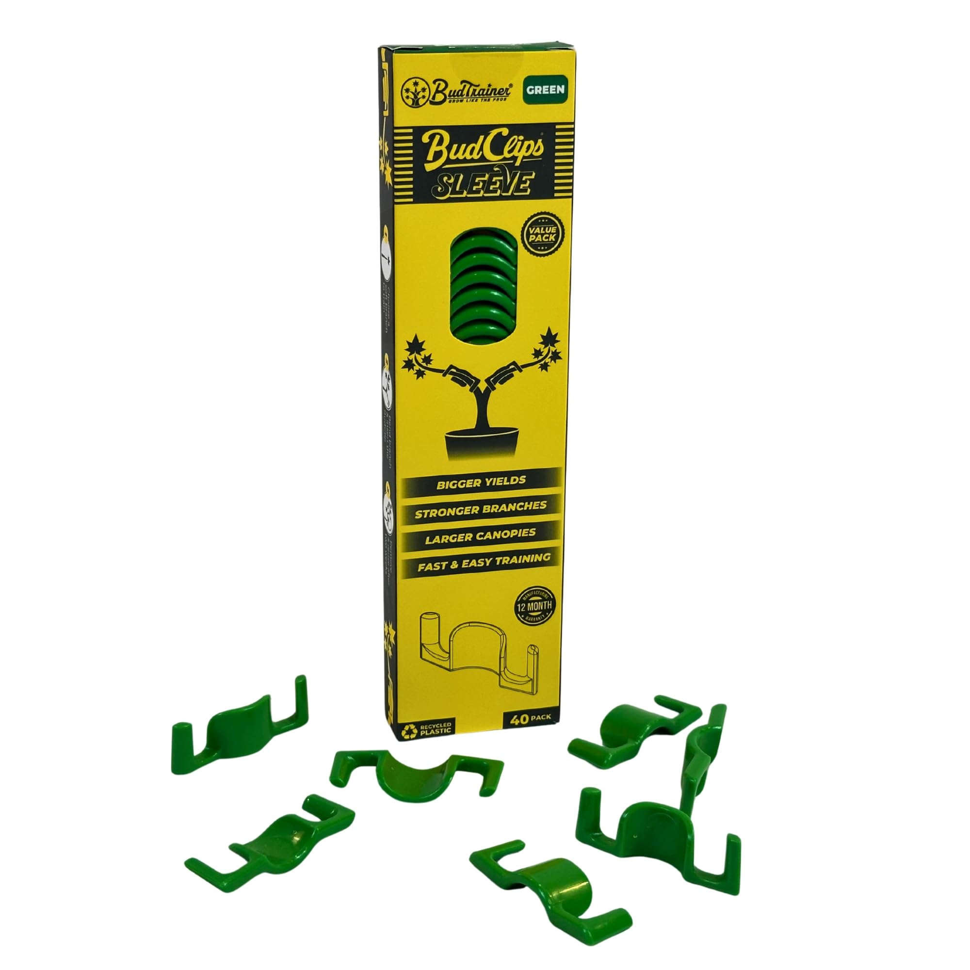 BudTrainer BudClips für optimales Pflanzenwachstum, Universalgröße, langlebige Pflanzenstütz-Clips zum Biegen oder Verriegeln der Stiele für reichliche Ernte, Gartenarbeit in jeder Wachstumsphase