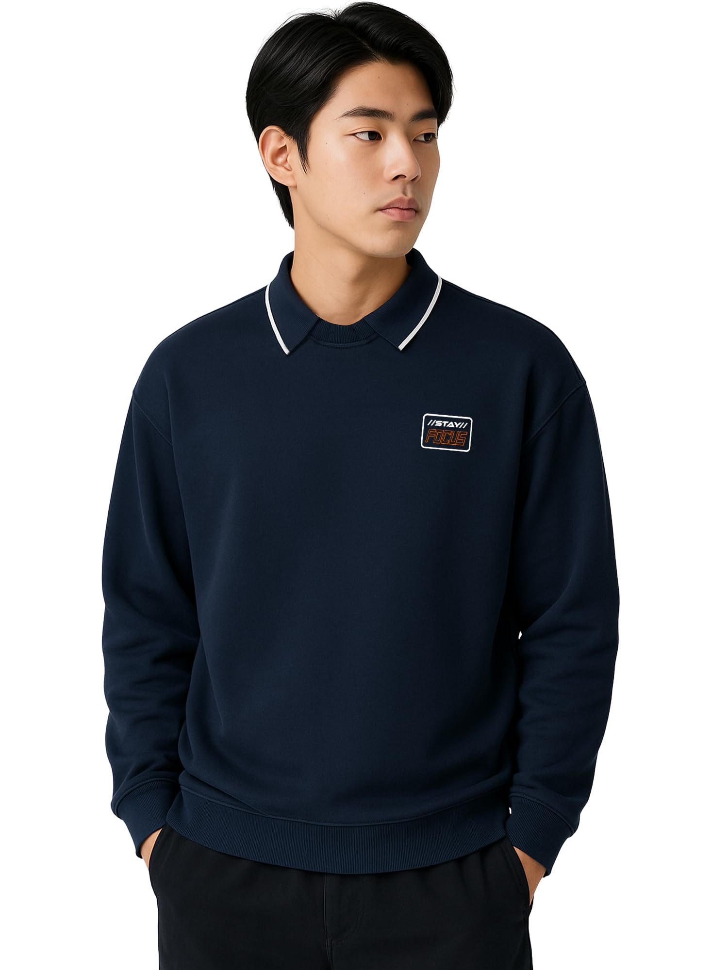 Jump Cuts || Mens || Solid || Fleece || Polo Neck || Full Sleeve Sweatshirt-picture-26