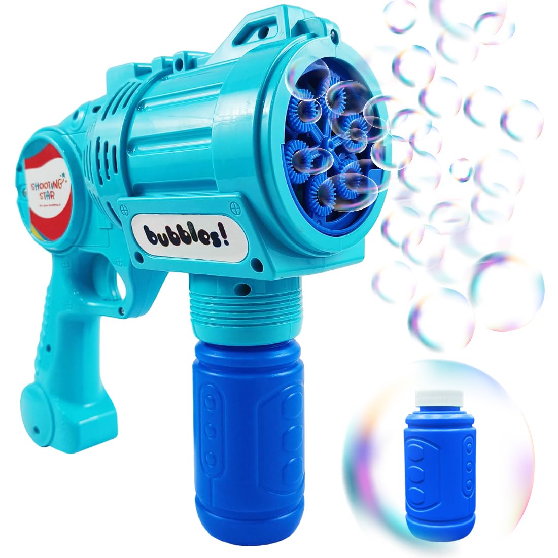 Rowan Bubble Blaster with Solution Bottle, Blue, 3Y+ | Soft Plush Toy for Kids | Cute, Safe & Gift-Friendly