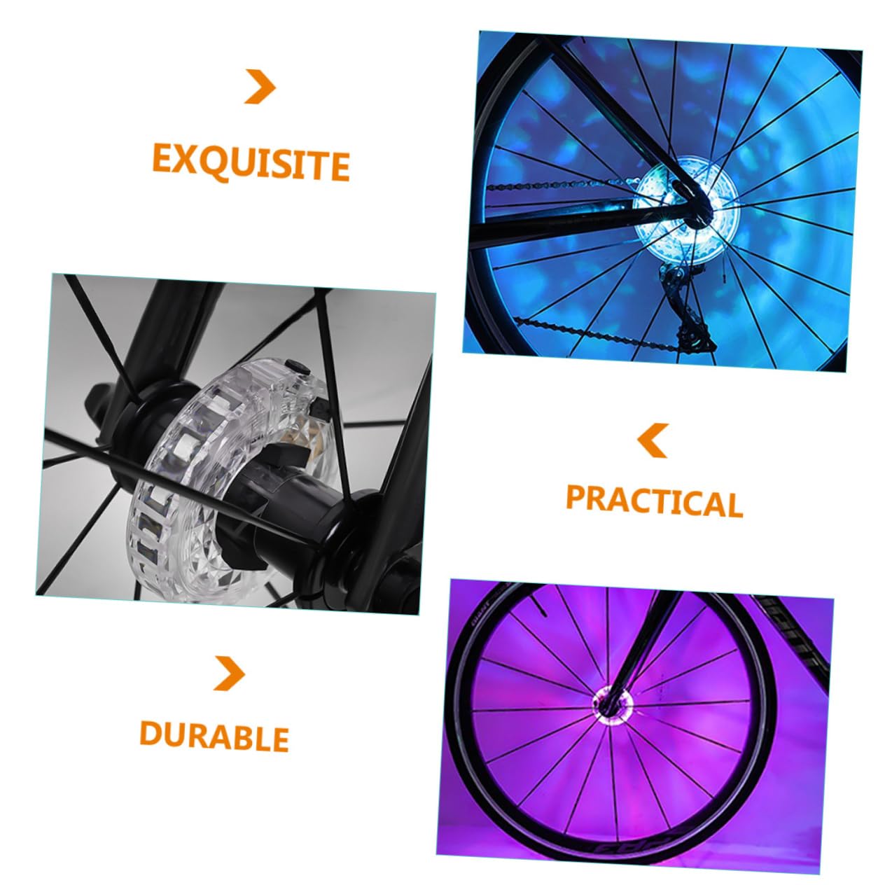SUPVOX Luce della Ruota della Bicicletta Bike Light Accessori per Biciclette Sedia a rotelle Luce per Casco da Bicicletta luci per Bici Leggere fari della Ruota di Ricarica plastica