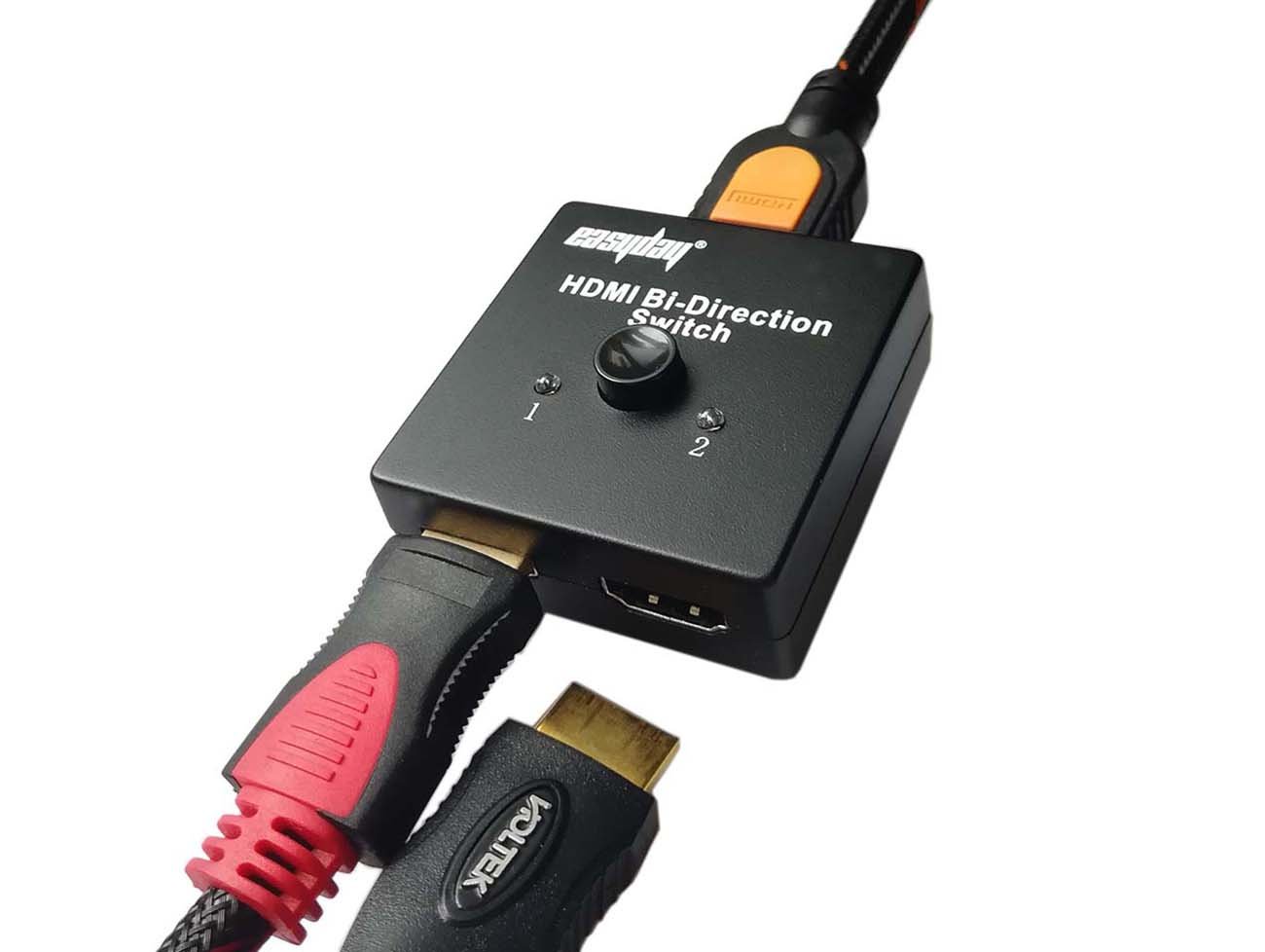 EULAN 2-Port HDMI 2.0 Bi-Directional Switch 2x1 HDMI Switcher & 1x2 HDMI Splitter Selector Supports Ultra HD 4K 3D 1080P HDCP 2.2