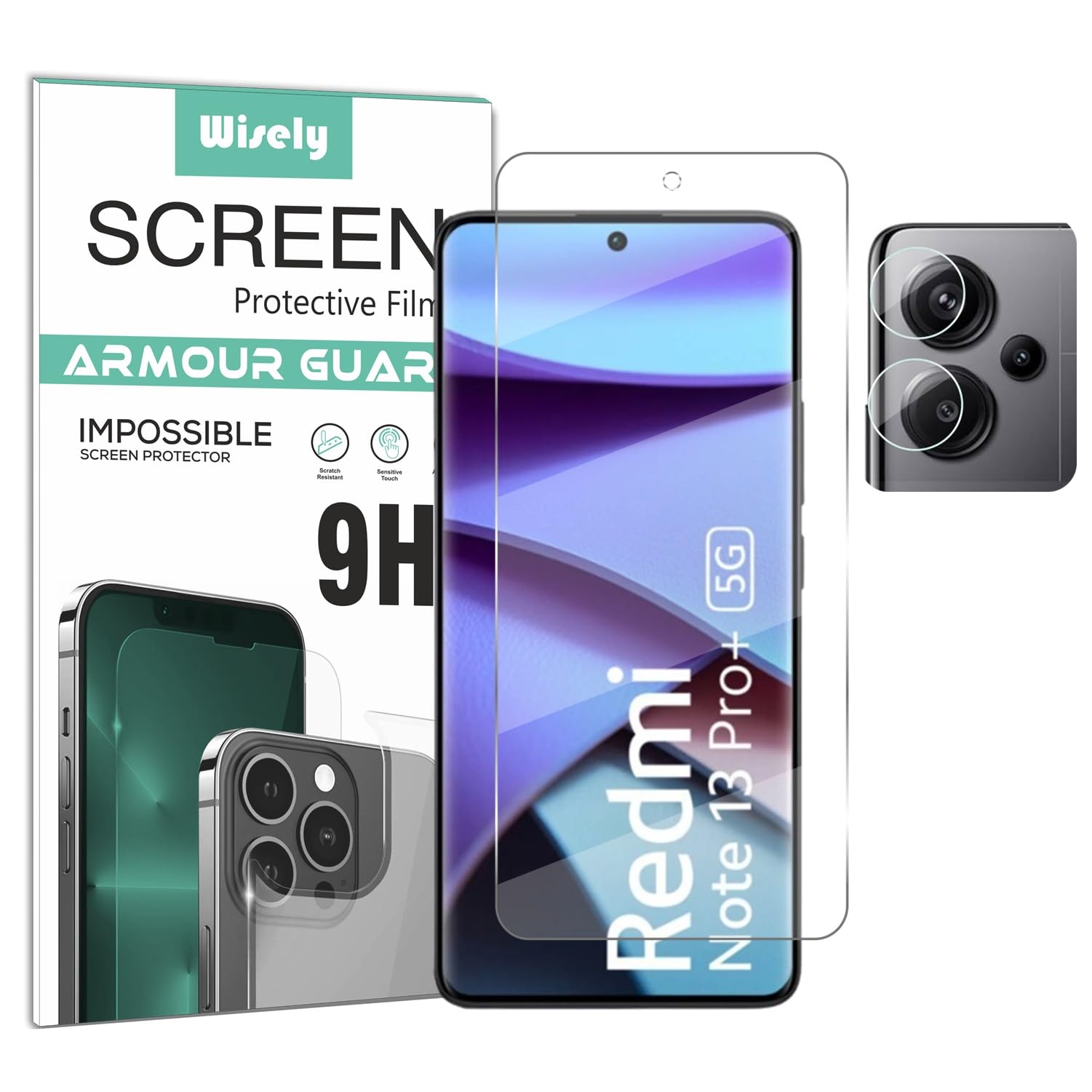 Wisely 2in1 Impossible Unbreakable Camera Lens Nano Glass + Front Guard Screen Protector for Redmi Note 13 Pro Plus + 5G Anti Scratch Flexible Screen Guard HD Clear (B0CS826Z3P) Amazon Price History, Amazon Price Tracker