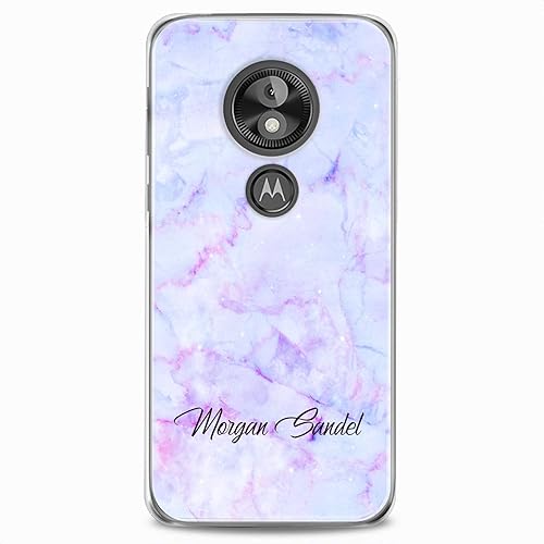 Miniatura 7 de Funda de TPU compatible con Motorola G9 G8 Plus G7 E20 P40 Z4 Edge 20 G22 Stylus mármol morado suave personalizado lindo Slim Fit Iniciales Art