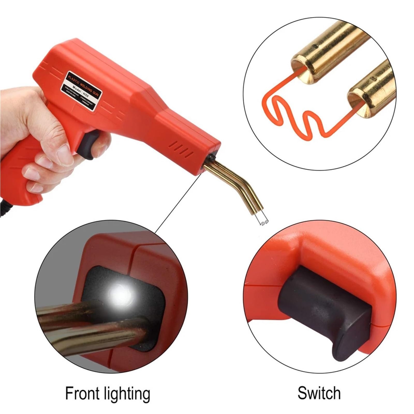 50W Hot Stapler Plastic Spawarka Zestaw naprawczy zderzaka samochodowego Zestaw naprawczy plastiku Gorący pistolet do zszywacza Zgrzewarka do plastiku