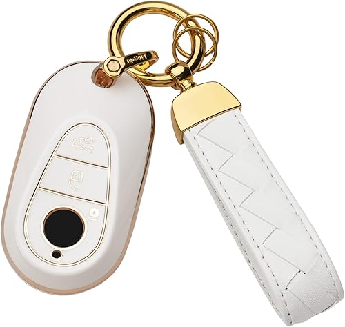 Miniatura 7 de Bqepe Funda para llavero de Mercedes Benz para Mercedes Benz Clase S Clase E Clase E 2020-2022 (verde)