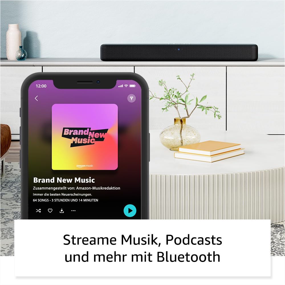 Amazon Fire TV Soundbar, 2.0-Lautsprecher mit DTS Virtual:X und Dolby Audio sowie Bluetooth-Unterstützung